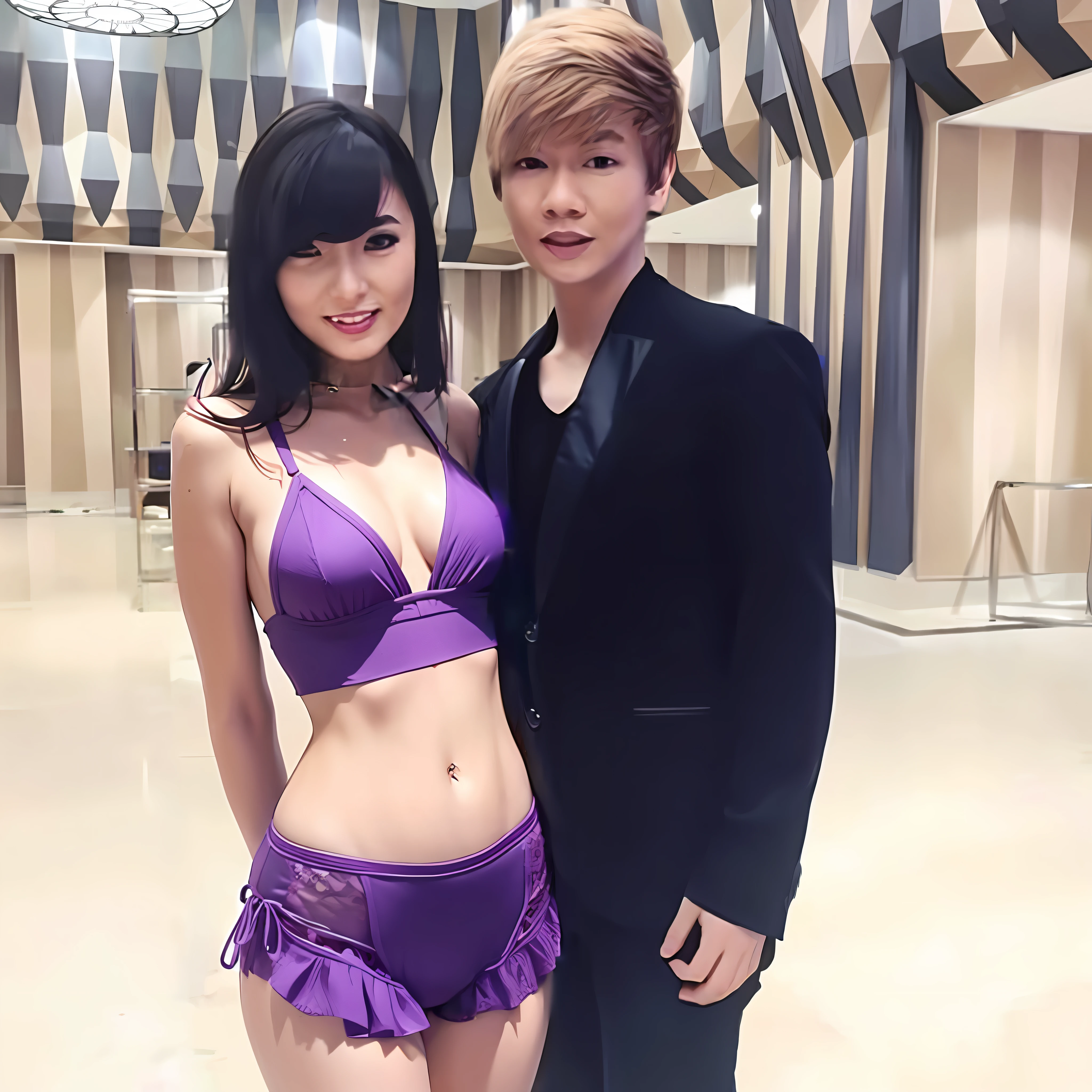 Purple panties bikini, swimsuit