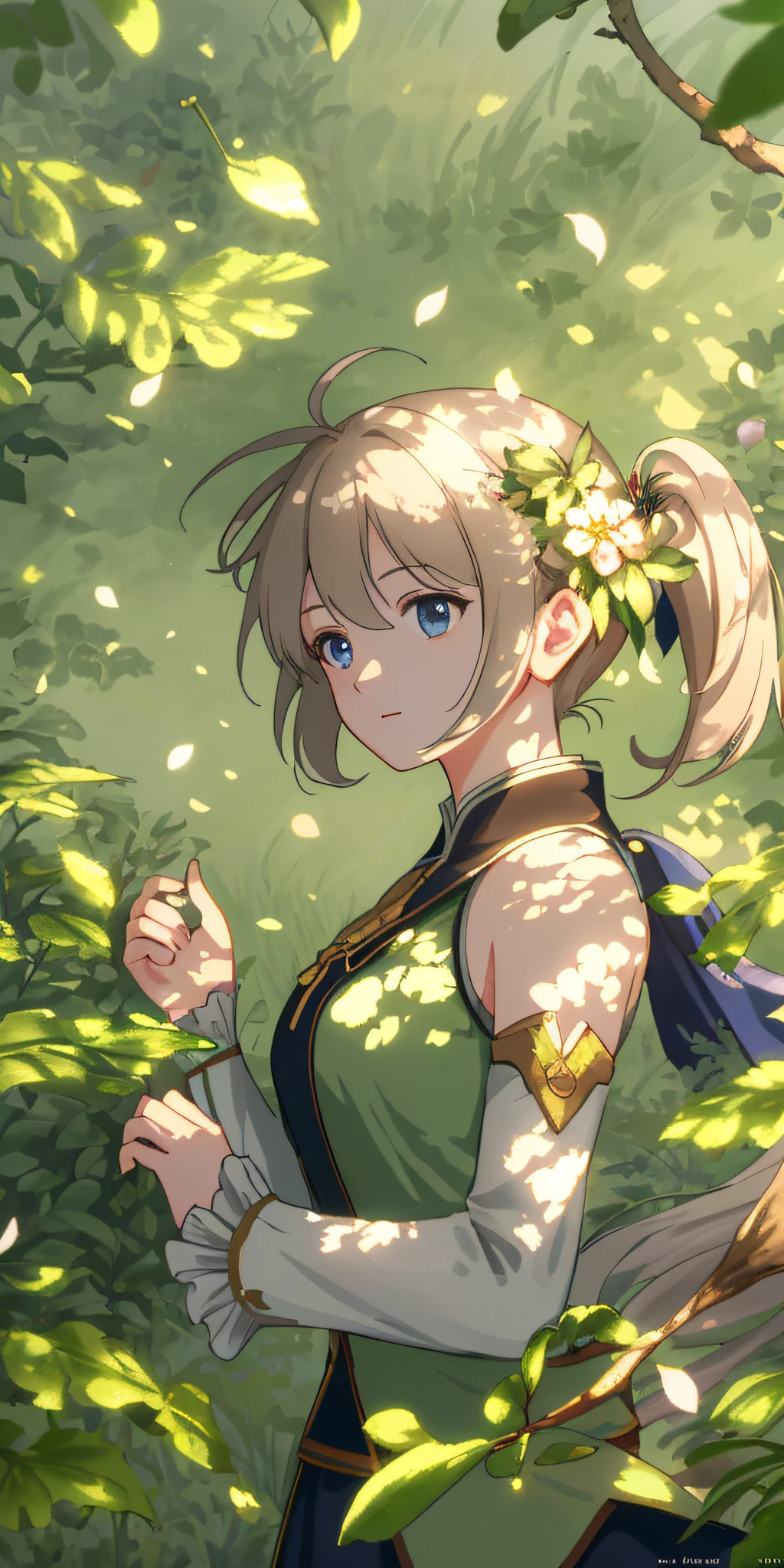 Masterpiece, best quality, (very detailed CG unity 8k wallpaper) (best quality), (best illustration), (best shadows) Nature's delicate leaves petals of various colors falling in the air light Tracking, super detailed --v6