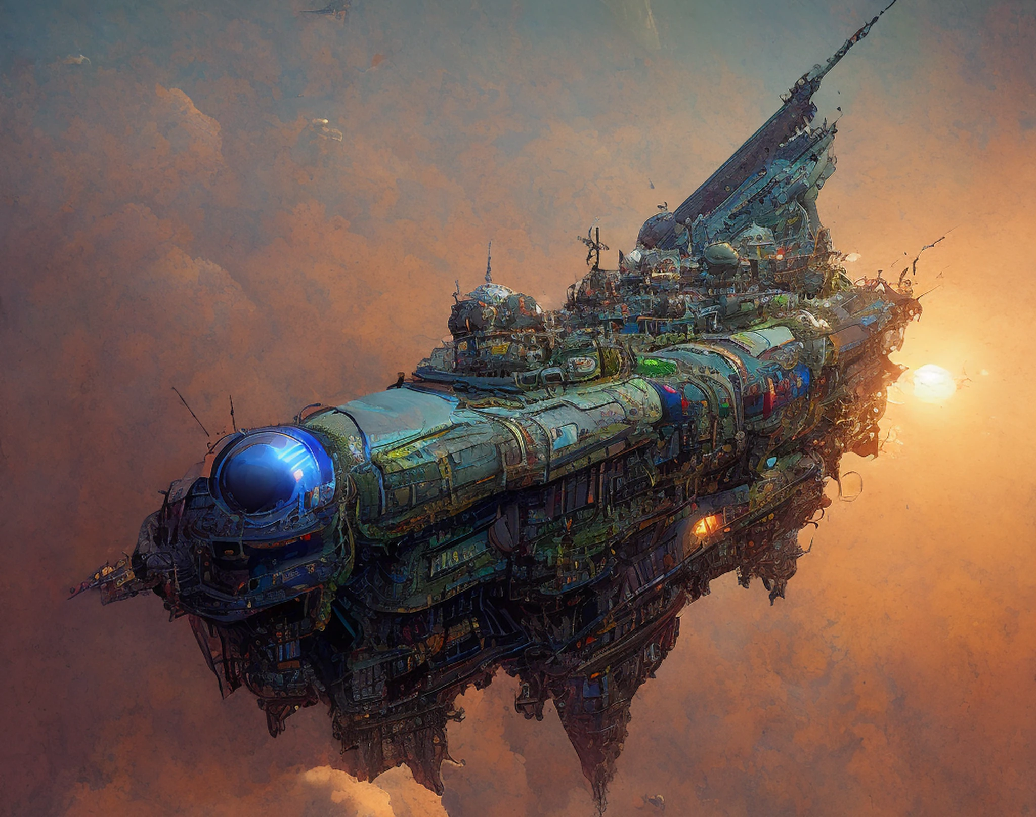 Photo of a Generation Ship, original, masterpiece, best quality, official art, (extremely detailed cg unity 8k wallpaper), (extremely fine and beautiful:1.2), (beautiful and clear background), highly detailed, digital painting, artstation, concept art, sharp focus, cinematic lighting,