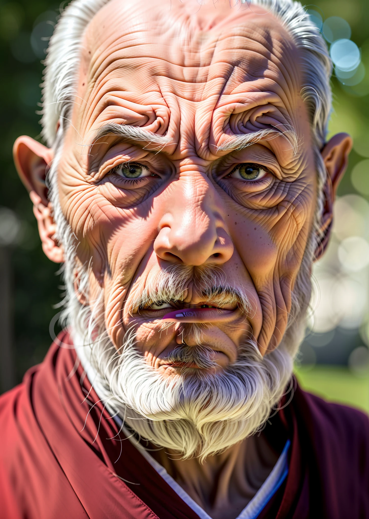 arafed man with a white beard and a red robe, close - up portrait shot, 7 0 mm portrait, portrait of monk, portrait photo of an old man, 50mm portrait, closeup portrait shot, 60mm portrait, ultra detailed portrait, wise old man, sigma 85/1.2 portrait, old man portrait, portrait shot