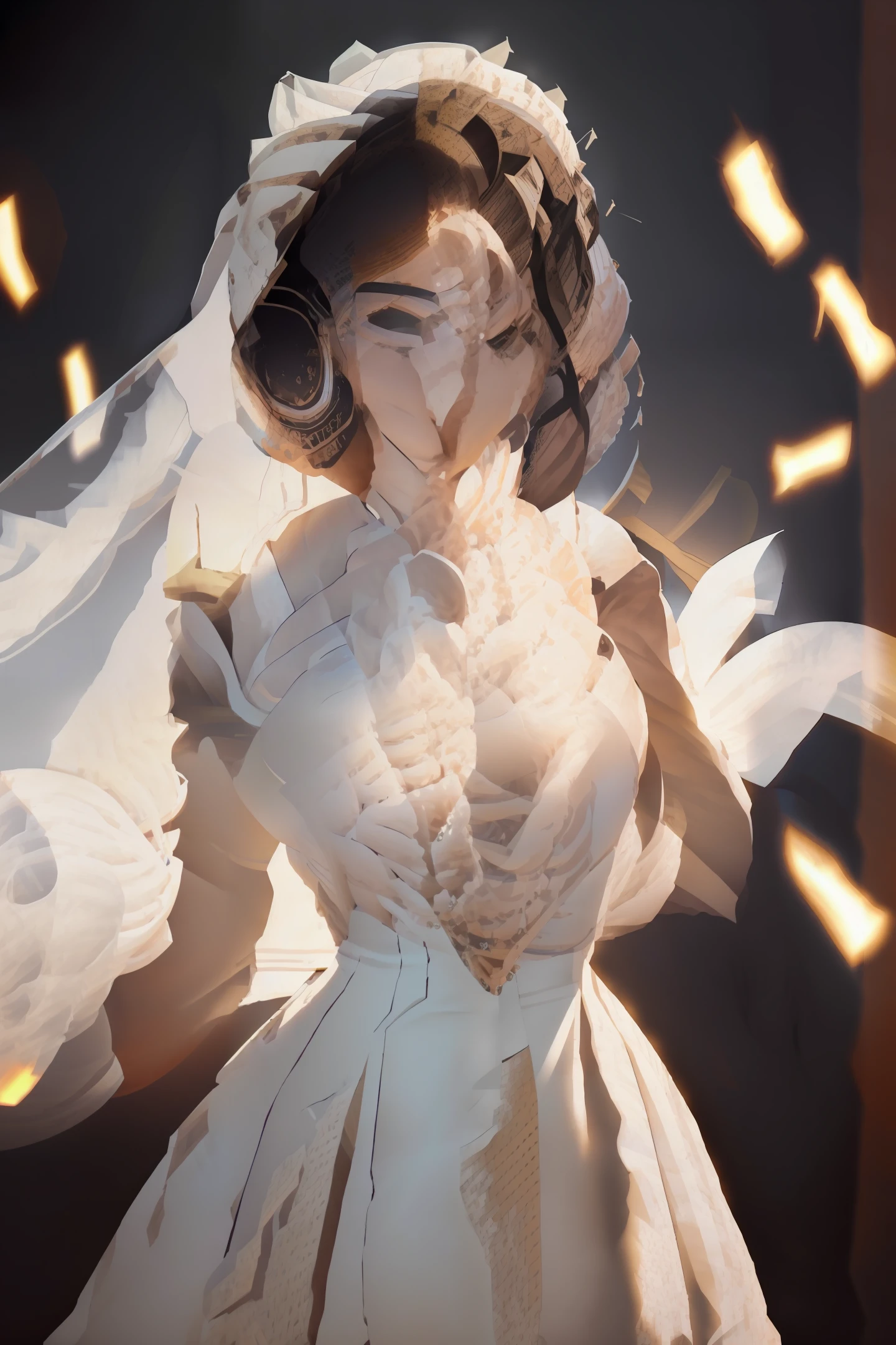 Best Quality)), ((Masterpiece)),,Vista, (Details: 1.4), 3D,,Sexy,White Dress,((Breasts Exposed)),Female,((Huge Bust 1:3))(((Without Bra)))), Shih Tzu, HDR (High Dynamic Range), Ray Tracing, NVIDIA RTX, Super-Resolution, Unreal 5, Subsurface Astigmatism PBR Texture, Post Processing, Anisotropic Filtering, Depth of Field, Maximum sharpness and sharpness, multi-layer textures, albedo and specular mapping, surface shading, accurate simulation of light-material interactions, perfect proportions, Octane Render, two-color light, large aperture, low ISO, white balance, rule of thirds, 8K RAW, sfw, RAW photo, of a cyborg woman with perfect face, complex background, (in the style of.) Pawel Jaruga), cyber implants, 35mm film scan, 8mm film grain, 8k,bldrnrst,analog style,synthwave,sci-fi,postapocalypse,nsfw,sfw,??????,erotica,3d render,snthwve style,