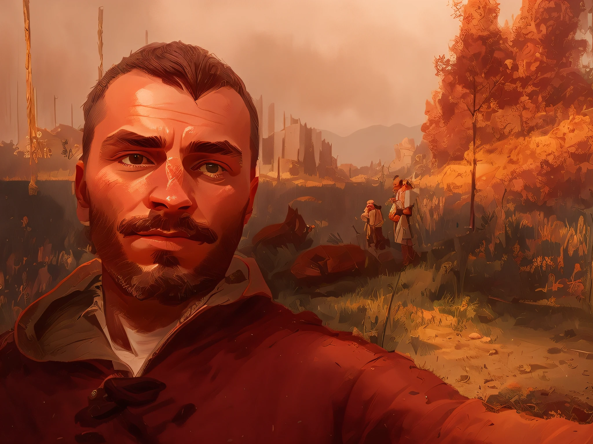 npc portrait, human male noble, Anna Podedworna style