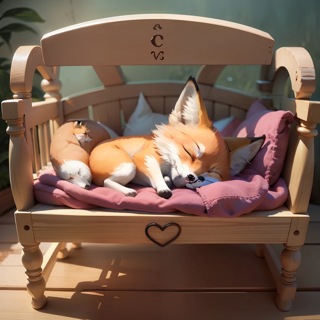 A little fox sleeping on the crib --auto --s2