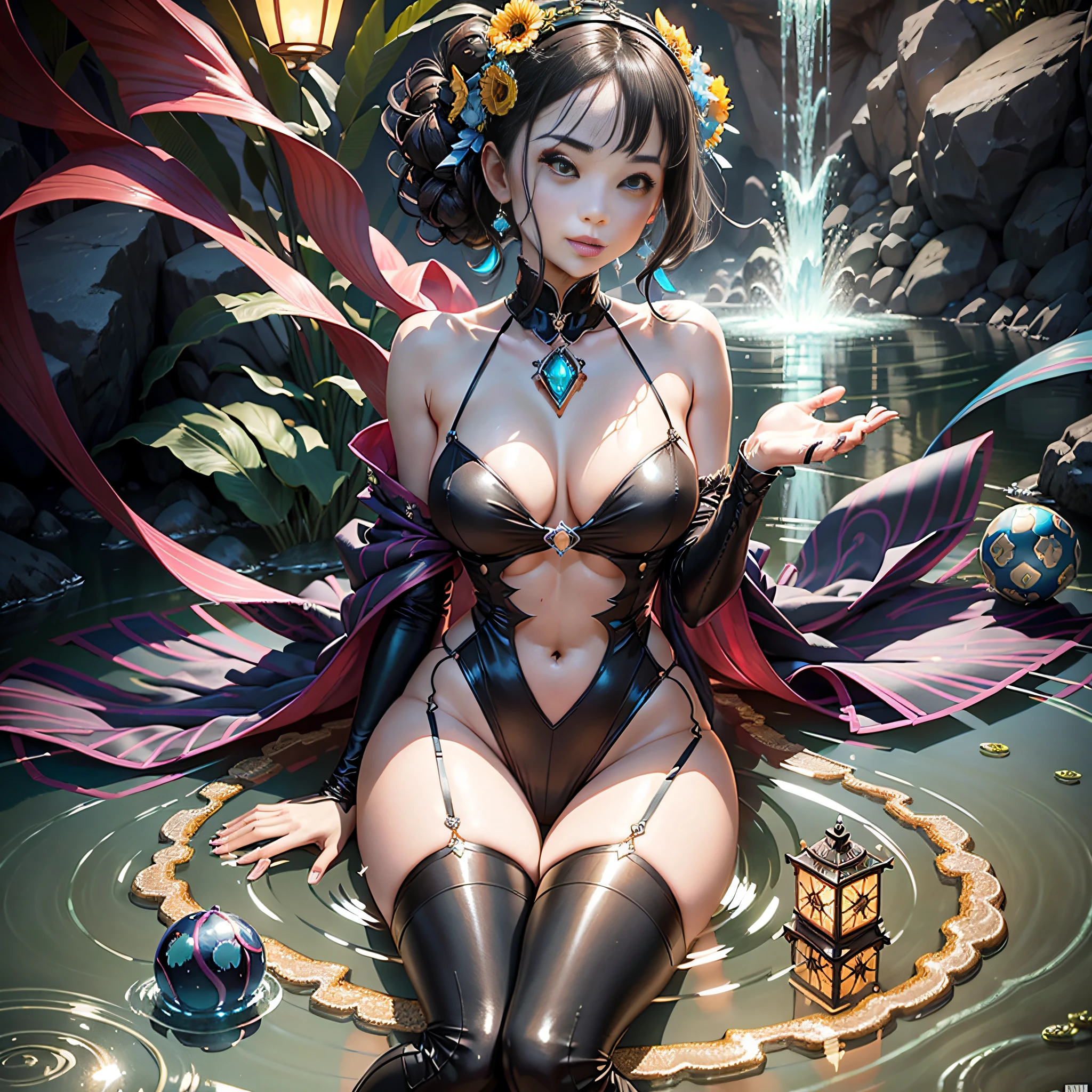 meticulously intricate Pro-photorealism angle below-close 3 wet Japanese clothing kimono sideboob obi sunflower hairstyle short interior Agathe ornament keys discreet diamand yellow-saffron delicate faces expressive cheekbones effects glowing pompette turquoise great ultra-beautiful eyes lazuli opal open mouth teeth smile (detailed high skin: 1.3) suave athlete:1.3 attractive jacket:1.3 open shoulders:off lace:1.3 white shirt:1.1 open clavicle sleeves:1.3 papillotes: 1.3 white silk (ratio four fingers and one inch) satin large pointed breasts drooping:1.3 pointed spread covered corsait:1.3 strange felts seams "Ghibli Studio" navel skirt:1.3 wide fringe swinging spinel belt1:4 thick chastity padlock soli pubic leathers:1.3 visible pubic hair1:3 covered thighs covered garters:1.3 legs boots:1.3 solid voluminous black furs abundant lights illuminations luminescences depths reflections optimal resolutions maximum ultra precise perfections Lightnings contrasts global illuminations cgi vfx sfx reflex ultra details Octane made extreme enhanced graduated UHD XT3 16K DSLR HDR UnrealEngine5 romm rgb pbr 3dcg fxaa blu-ray colors-coded backlighting anti-aliasing fkaa txaa rtx ssao opengl-shaders glsl-shaders post-processing post-production cell-shading tone-mapping obscure Crystalline DoF robot female "Heavy Metal" dark navy metallic familiar Pole-Dancing Magic water drop of water fountains Drink beer wheels slide "Buck-Beer" transparent mirror scepter summons snake-fractal ruby occult earth (Magic Disco=Ball fullbodye Earth blooms:1.3 graduated heart hearth earth blooms:1,0.3 Tourmaline) dramatic paper lantern background outdoorsreflection Pool marbles paddling pool "Water Falls" water drop of water equirectangular 360" masterpieces (Guweiz and James Jean) tattoo CGSCOSITY (Bruce Weber model Feminin) night full moon mountain raw nsfw:1.2 varied etc.