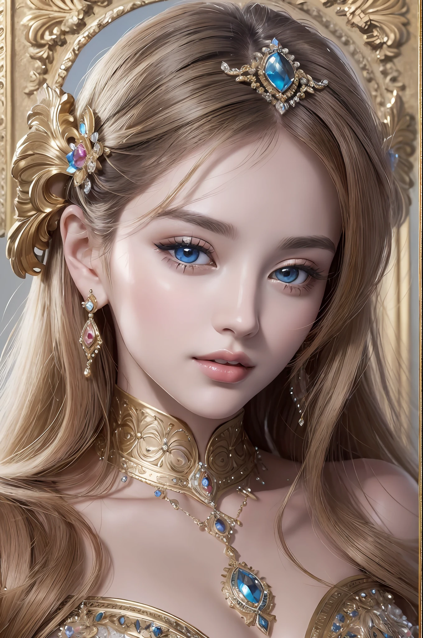 Absurd, ultra-detailed, high quality, masterpiece, detailed face, beautiful eyes, Aphrodite, the goddess of love and beauty, embodies allure, desire, and romantic love. She is often depicted as a radiant and enchanting figure, capable of captivating hearts and inspiring passions.