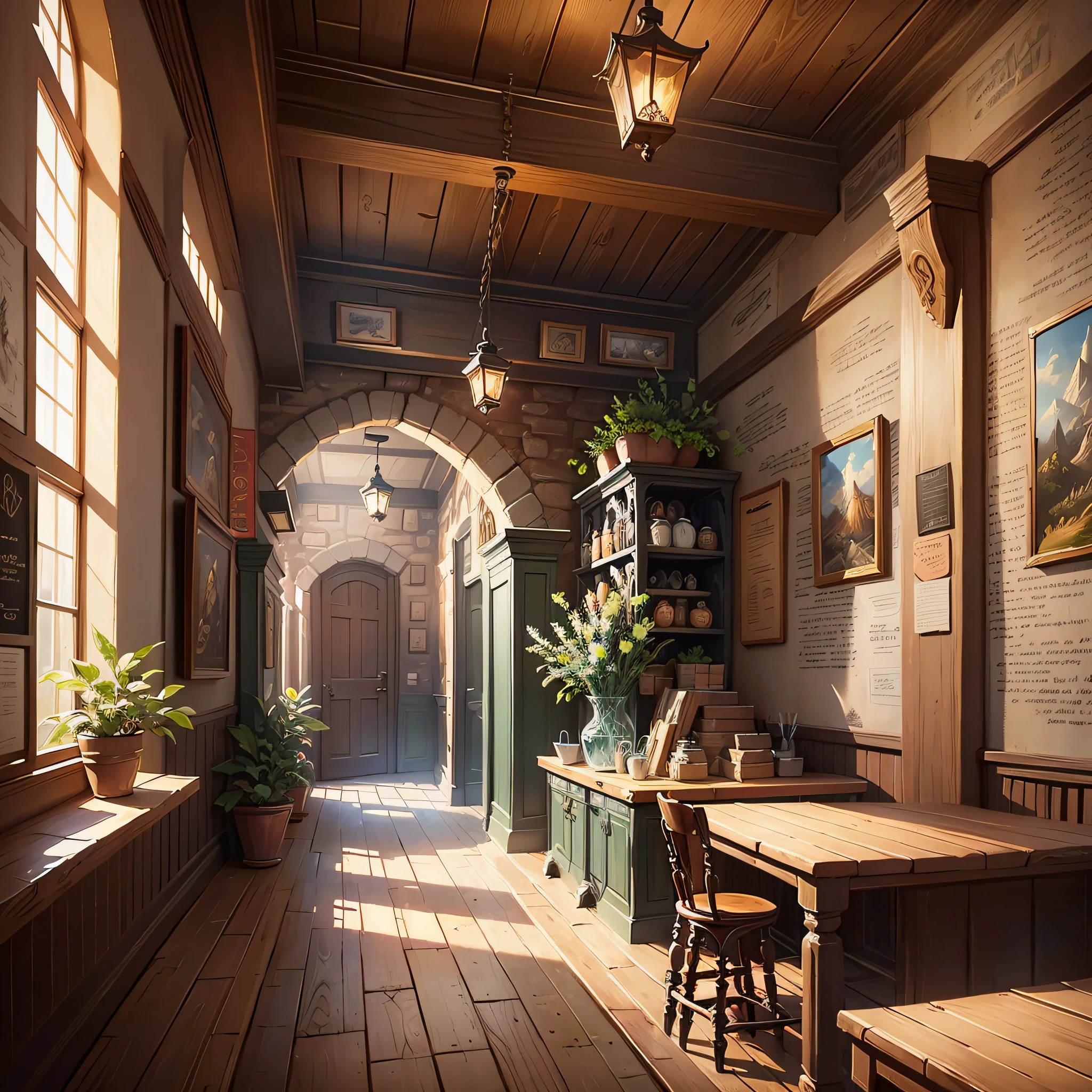 An old Tavern painting, Line Age 2, fantasy, highly detailed digital art in 4K, high quality detailed art in 8k, in the style of Cyril Rolando, detailed fantasy digital art, epic fantasy science fiction illustration, amazing wallpaper, inspired by Gaston Bussiere --auto --s2