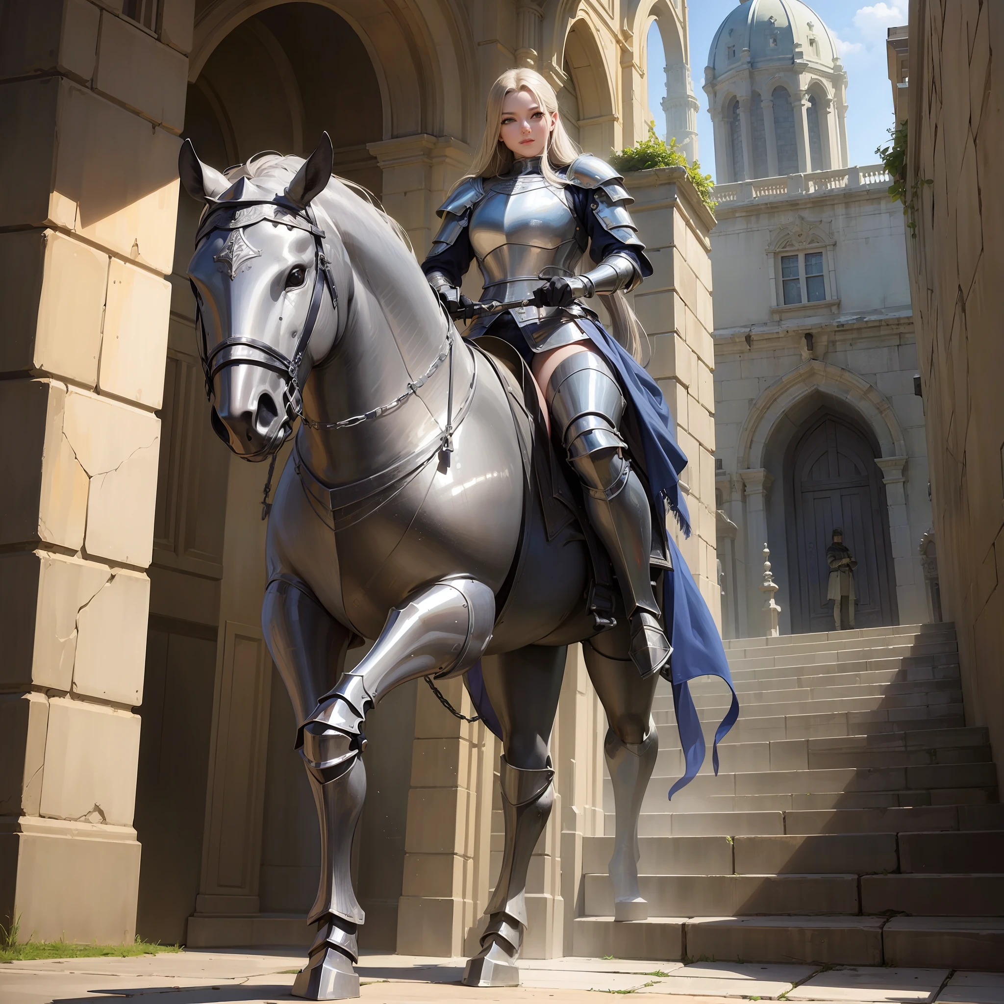 masterpiece, (((photorealistic:1.4)))), ((best quality)), beautiful lighting, detailed medieval knight in armor in people a castle --auto --s2