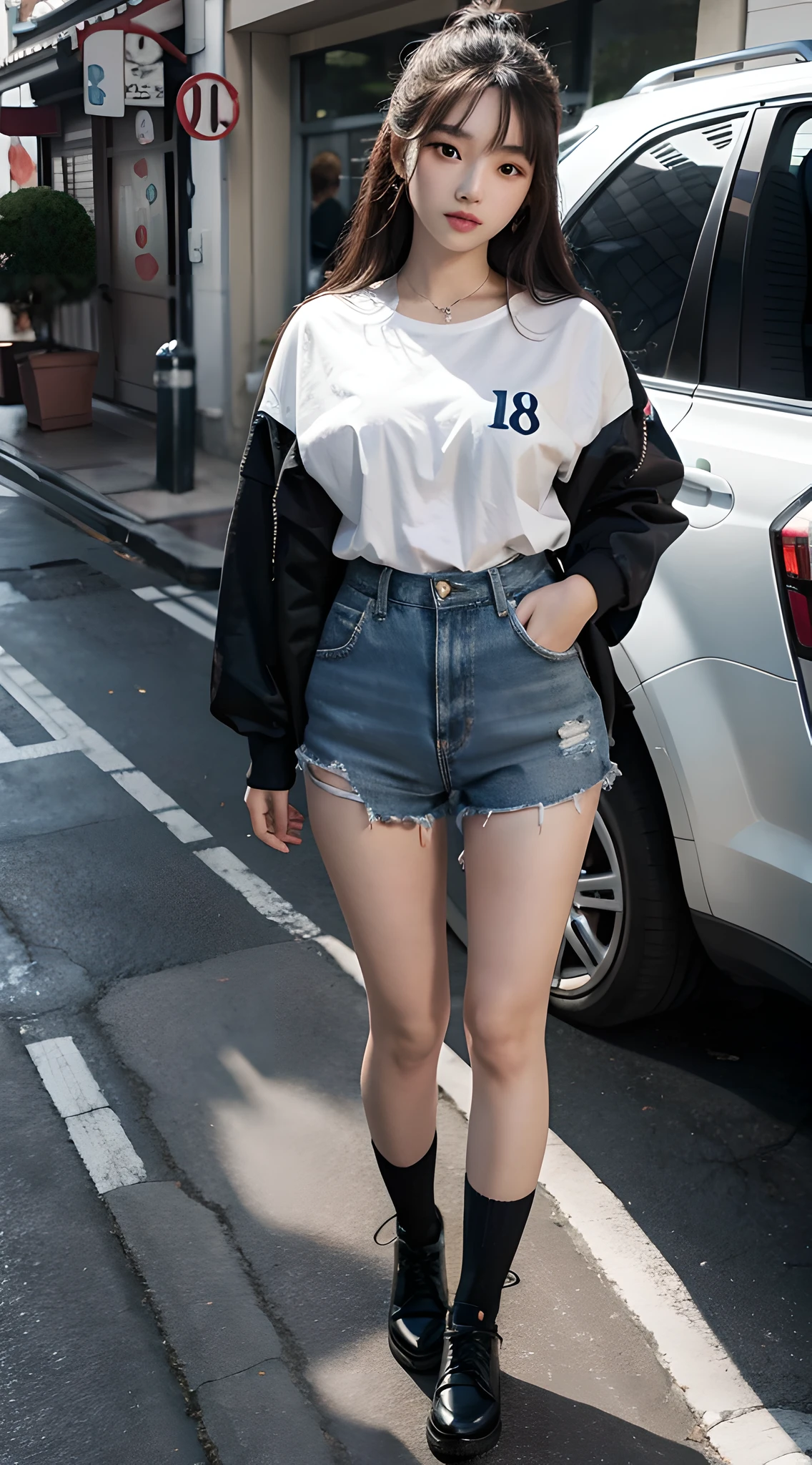 1girl, (18:1.2), girl, cute girl, pretty japanese girl, famous japanese idol, kawaii, (full body: 1.2)