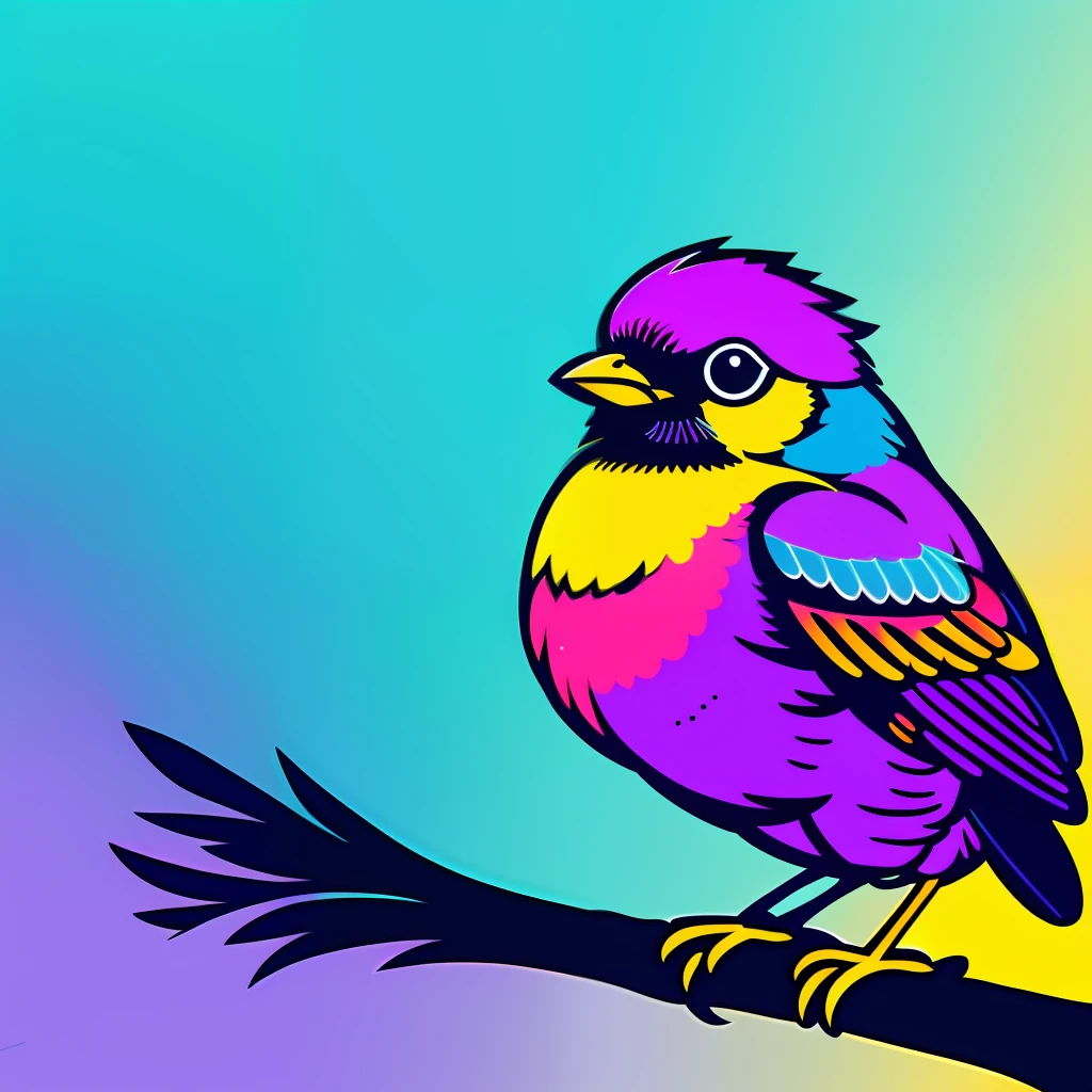 a vector illustration of a bird in artistic style, illuminated by natural light, captured by a DSLR camera, with vibrant colors and soft-textured materials, in medium size, with a wide depth of field, striking quality and contemporary style