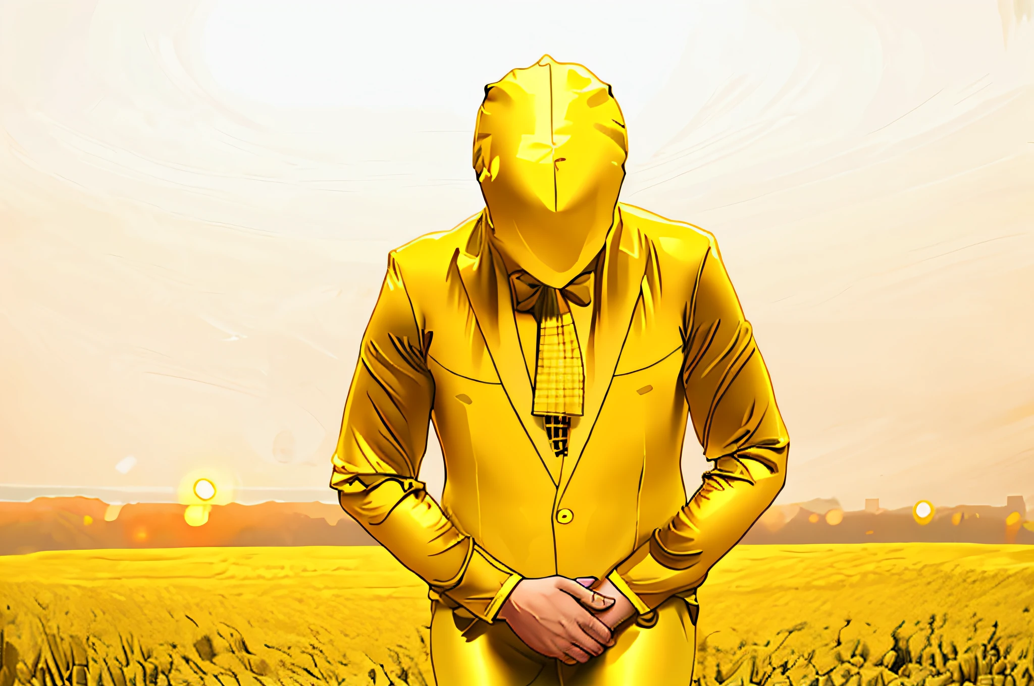 Full body yellow tights, bow, yellow body, zentai suit, full bodysuit