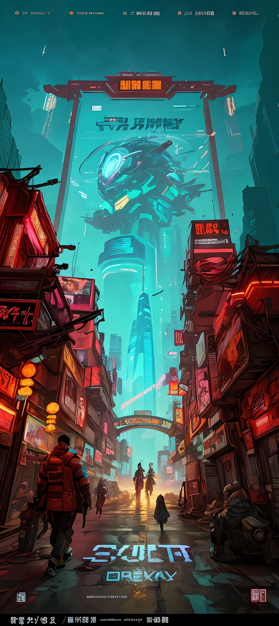 futuristic city scene with a futuristic spaceship flying over a city, inspired by Liam Wong, cyberpunk themed art, digital cyberpunk anime art, cyberpunk dreamscape, cyberpunk art style, detailed cyberpunk illustration, busy cyberpunk metropolis, kowloon cyberpunk, cyberpunk illustration, cyberpunk anime art, in a futuristic cyberpunk city, anime cyberpunk art, china town blade runner, in cyberpunk city --auto --s2