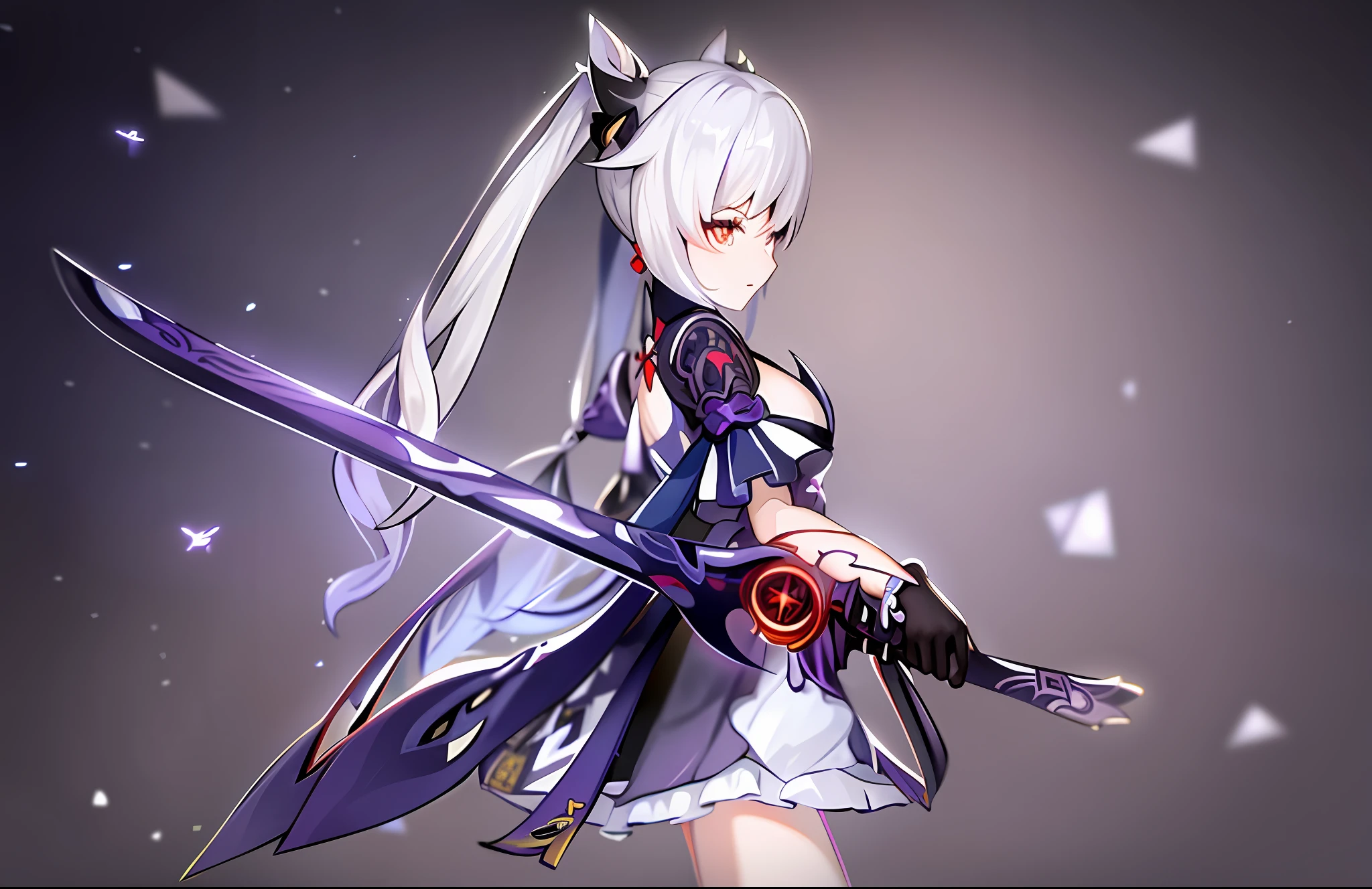 Woman in purple dress with long hair and cat ears, Ayaka Genshin Impact, White Hair, Choharu, Genshin Impact Kechin, Ayaka Game Genshin Impact, Genshin Impact Nakazato, Genshin Impact Character, Genshin, Genshin Impact, Hirase Jin Yao, Yoneyama Mai, Hestia, Yunlin, Portrait of Onmyoji
