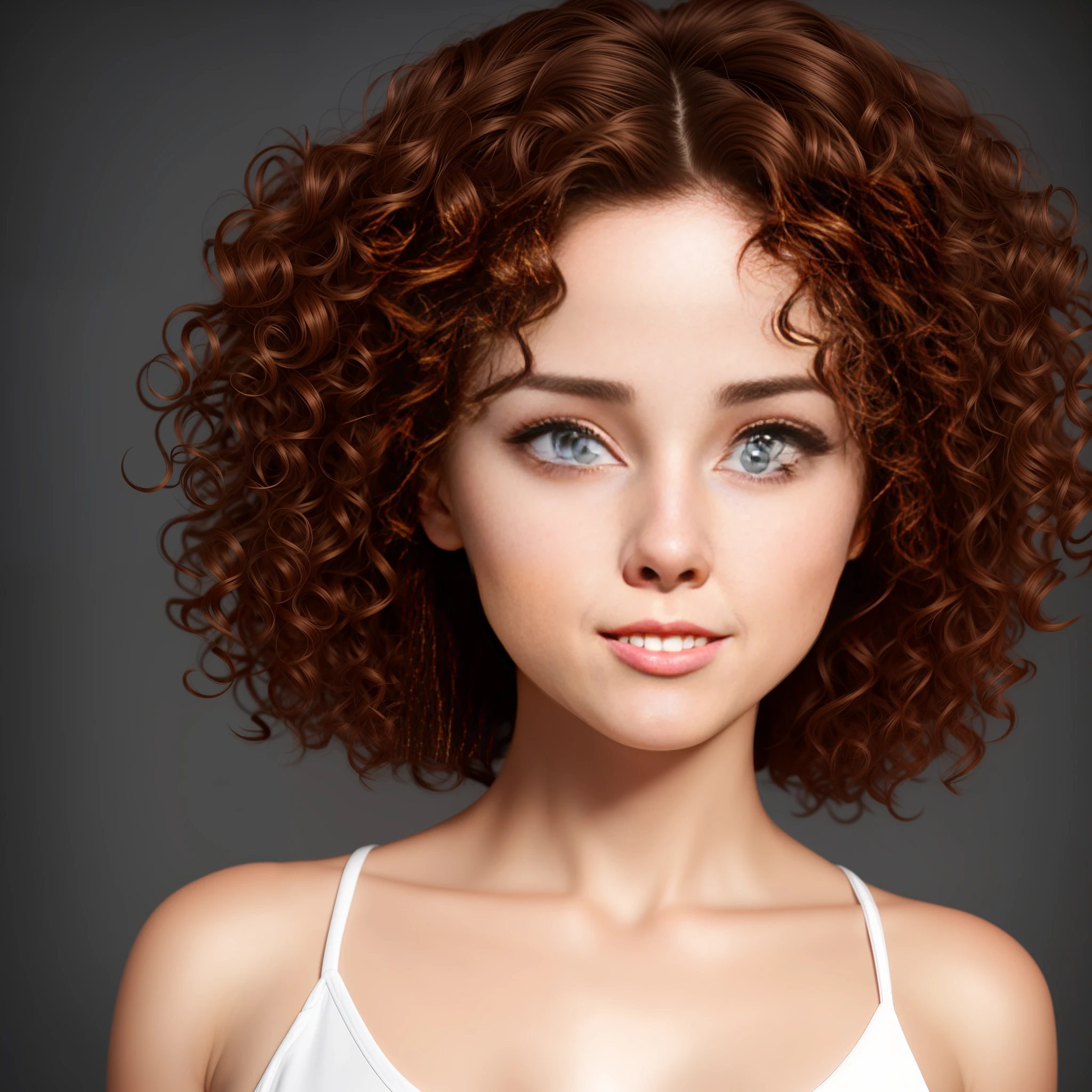 a cute girl, curly hair detailed portrait pretty eyes hd highly detailed hyper realistic 4k high resolution