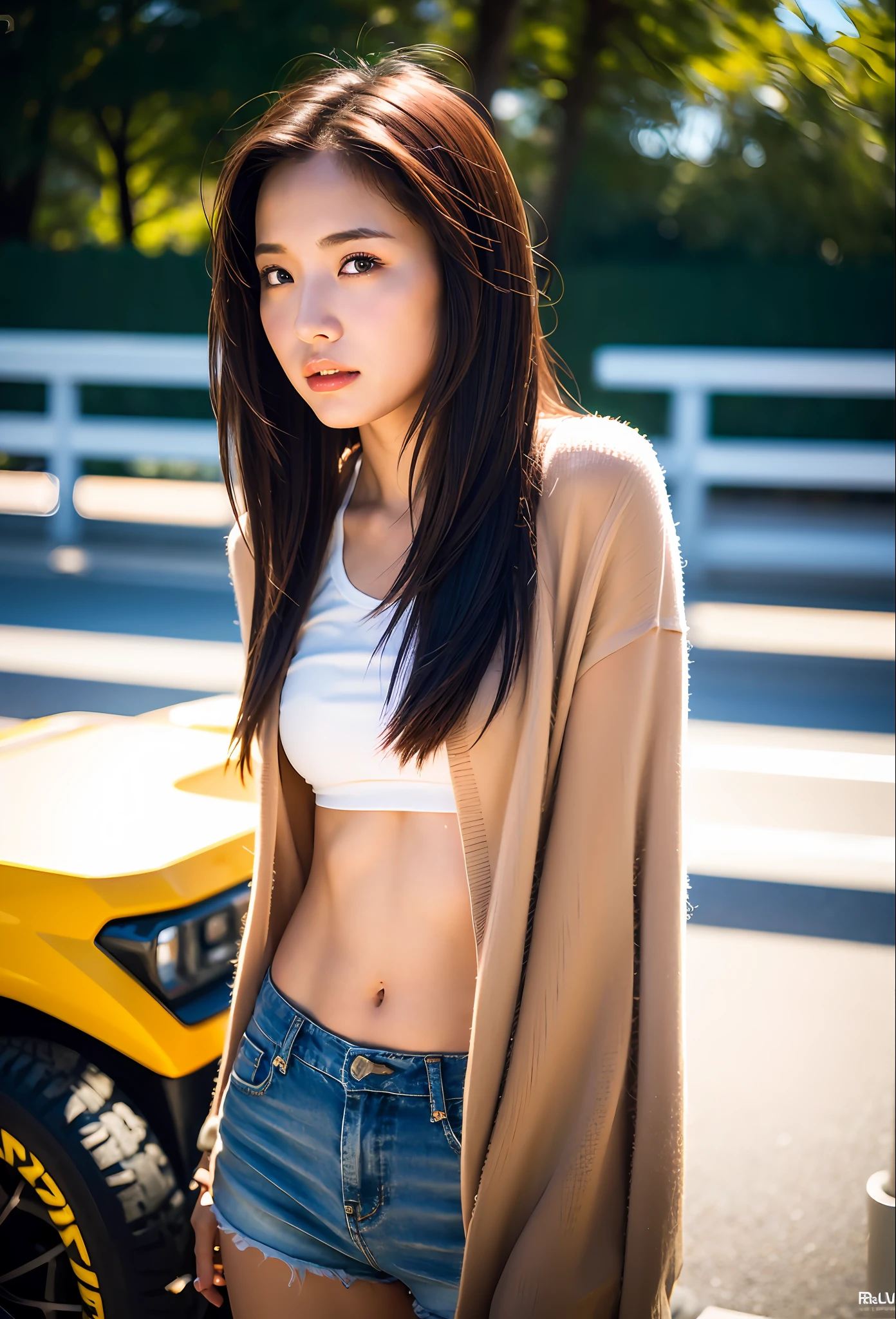 beautiful mature college girl, truck outfit, outside the track field, ((slim, petite)), photorealistic, photorealistic, photorealism, photorealism, high contrast, trend photorealistic digital art HD high definition detail, detail, skin texture, ultra detailed, realistic skin texture, Armature, Top Quality, Ultra High Definition, (Photorealistic:1.4),, High Resolution, Detail, Raw Photography, Sharp Re, Lee Jefferies Nikon D850 Film Stock Photo 4 Kodak Portra 400 Camera F1.6 Lens Rich Colors Hyper Realistic Vibrant Textures Dramatic Lighting Unreal Engine Trendy at ArtStation synestil 800,