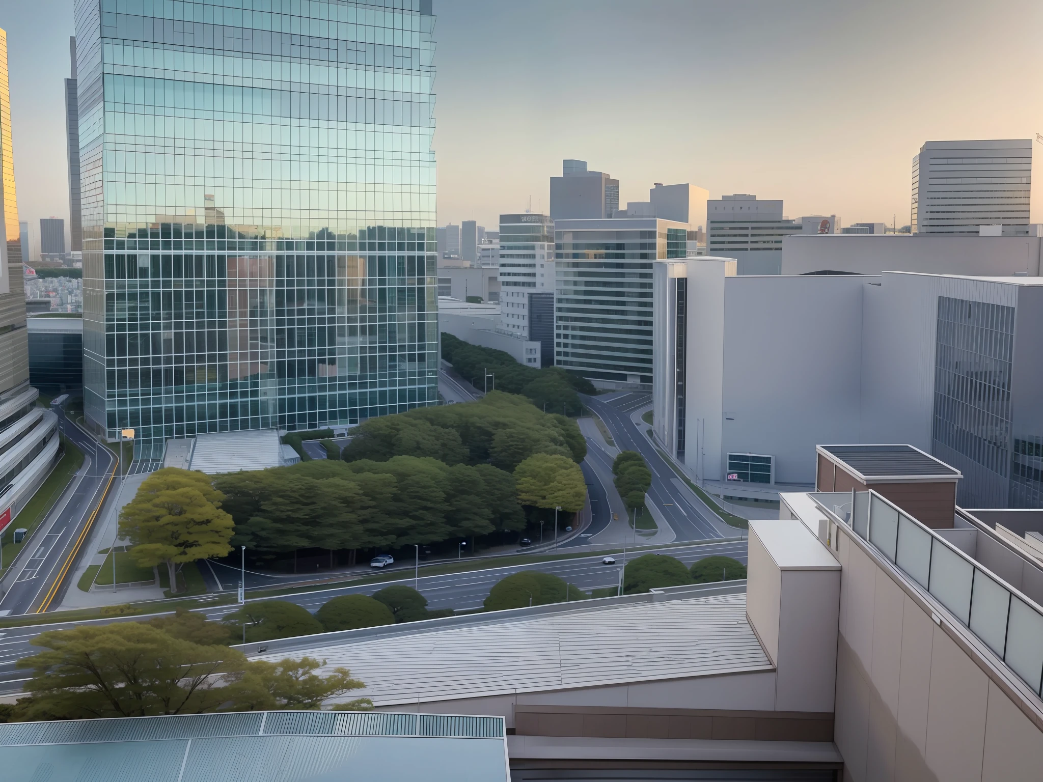 Set in the downtown area of the Japan, the parking lot of the Bank of Tokyo, with Tokyo in the background, shot with iPhone 1 0, shot with Sony Alpha 9, view from the window of Megapolis, Tokyo city, residential area, 8K in the background.