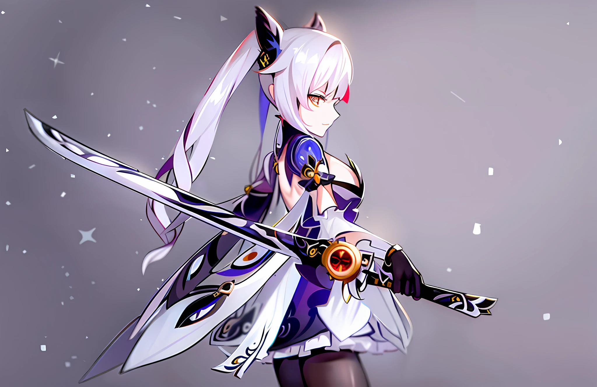 Woman in purple dress with long hair and cat ears, Ayaka Genshin Impact, White Hair, Choharu, Genshin Impact Kechin, Ayaka Game Genshin Impact, Genshin Impact Nakazato, Genshin Impact Character, Genshin, Genshin Impact, Hirase Jin Yao, Yoneyama Mai, Hestia, Yunlin, Portrait of Onmyoji