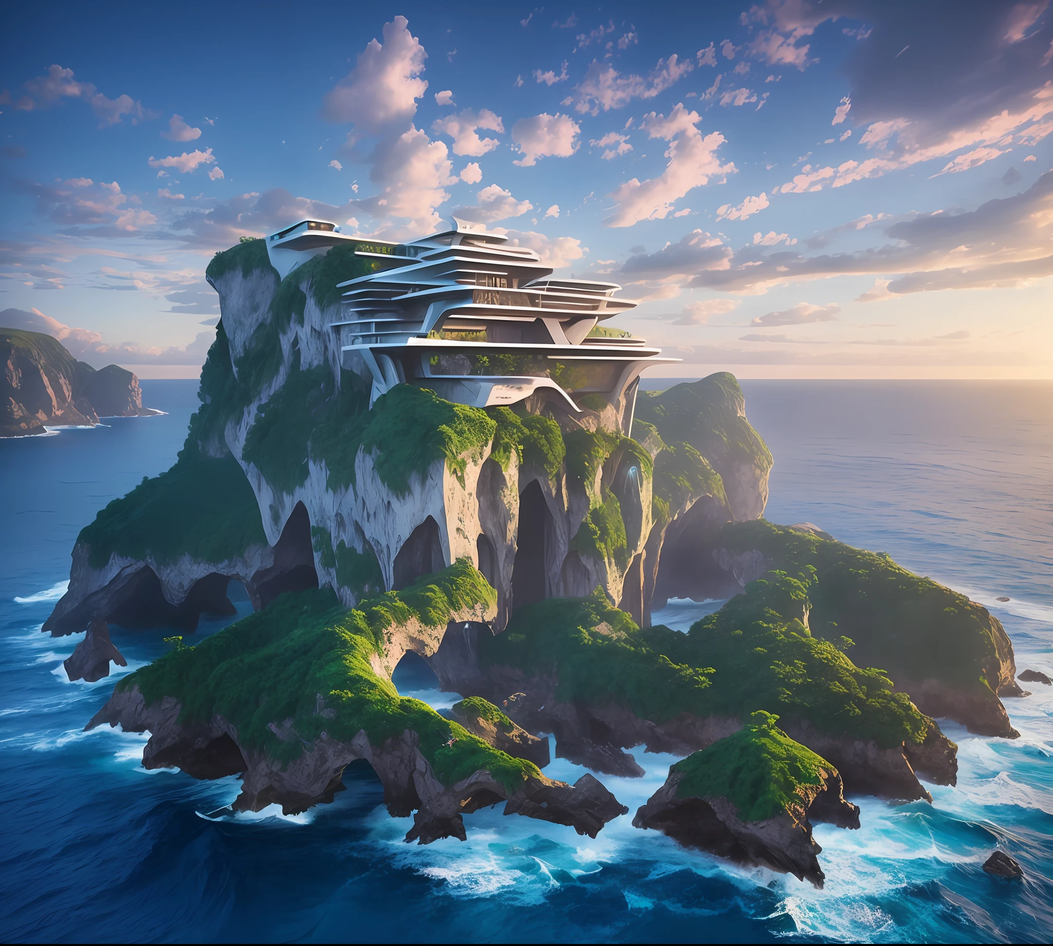 Futuristic cliff house,futuristic design that is in the side of a cliff, organic matte painting, surreal matte painting, mattepainting, beautiful mattepainting, extravagant matte painting, ultrarealistic matte painting, dreamy matte painting, hyperrealistic matte painting, matte-painting, exquisite matte painting, 3d matte painting, stunning matte painting, digital matte painting, photorealistic matte painting --auto --s2