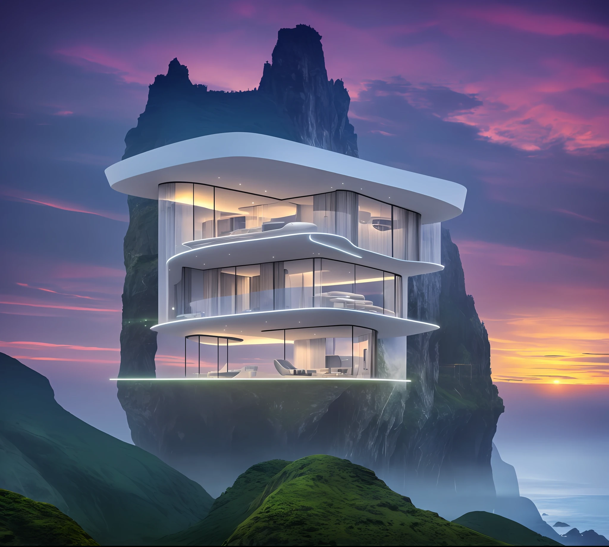 Futuristic cliff house,futuristic design that is in the side of a cliff, organic matte painting, surreal matte painting, mattepainting, beautiful mattepainting, extravagant matte painting, ultrarealistic matte painting, dreamy matte painting, hyperrealistic matte painting, matte-painting, exquisite matte painting, 3d matte painting, stunning matte painting, digital matte painting, photorealistic matte painting --auto --s2