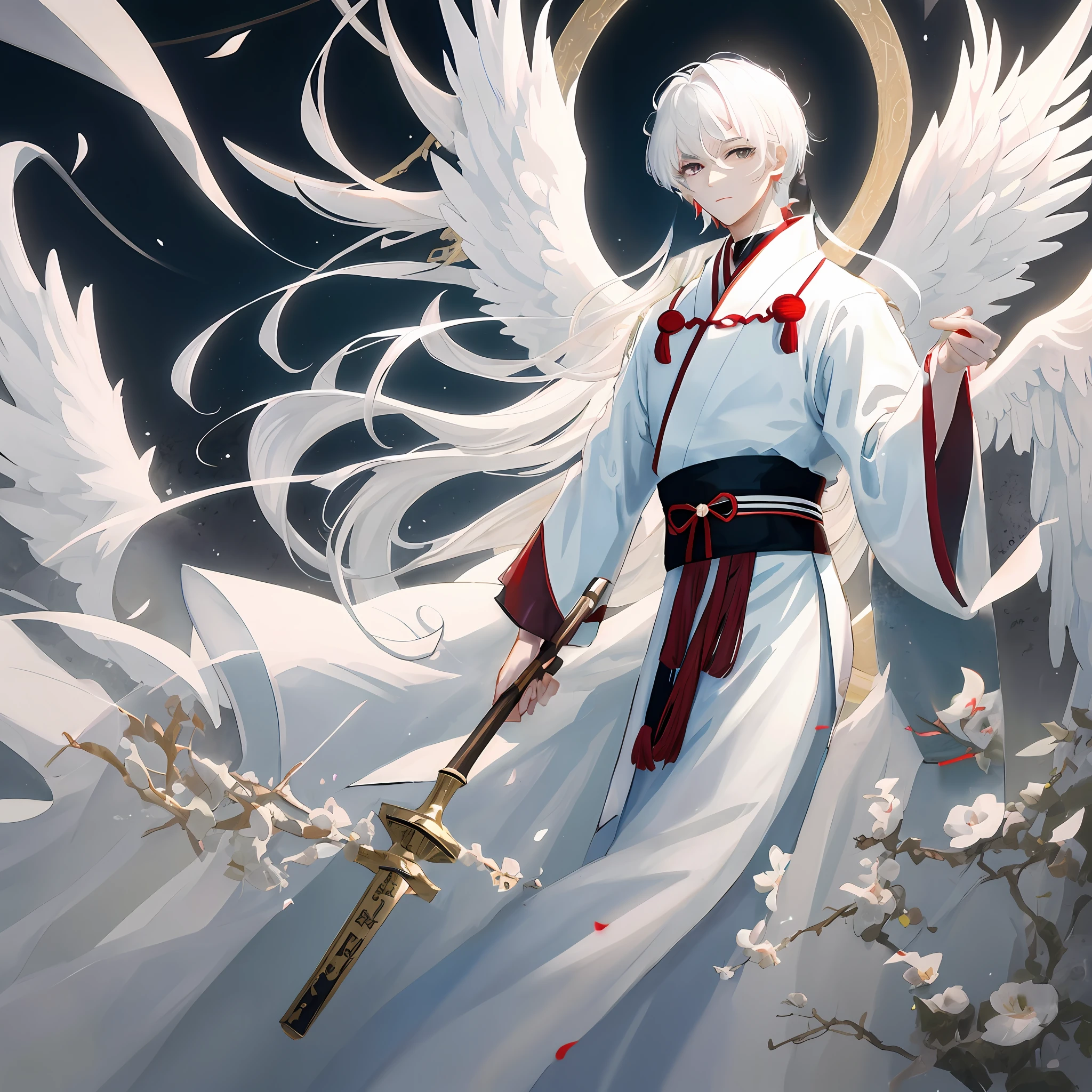 Smooth white hair (Silky elegant)