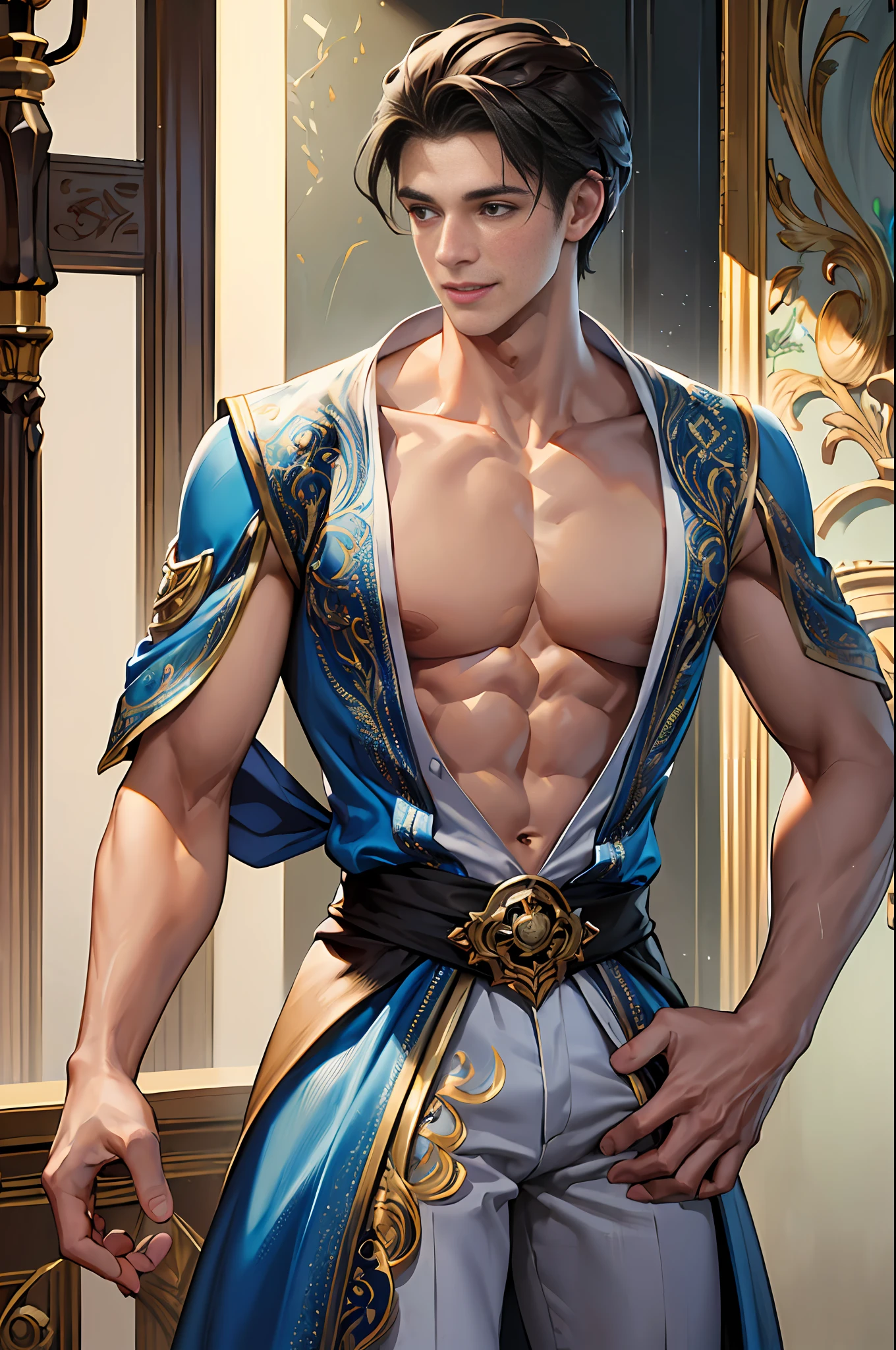 ((Masterpiece)), ((Best Quality)), (Ultra Detailed), (Very Detailed)), 4K, (8K), Best Quality, (Beautiful), Two Men, (Perfect Anatomy:1.3), (Perfect Arm:1.1), (Perfect Hand:1.1), (Shake Hands:1.2), Best Smile, Beautiful Face, Beautiful Eyes, Slender Body, Smile, Unreal Engine, Octane Rendering, Movie Lighting,