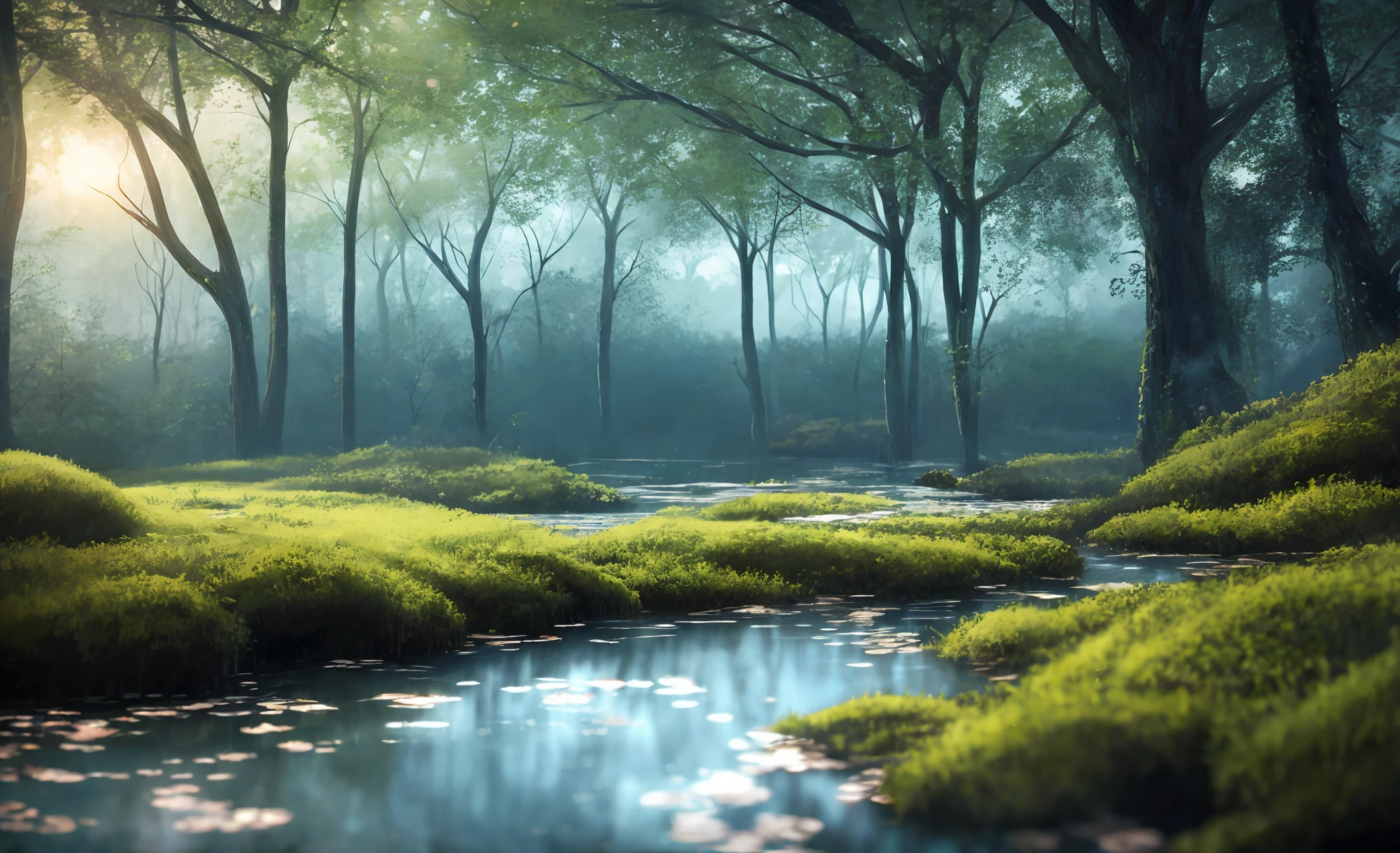 Analog style, ChromaV5, nvinkpunk,(extremely detailed CG unity 8k wallpaper), A Landscape of a murky and ominous swamp, the water is still and dark, the trees are twisted and gnarled, with moss hanging from the branches, a thick mist hangs in the air, the feeling of unease is palpable, oil paiting, award winning photography, Bokeh, Depth of Field, HDR, bloom, Chromatic Aberration ,Photorealistic,extremely detailed, trending on artstation, trending on CGsociety, Intricate, High Detail, dramatic, art by midjourne