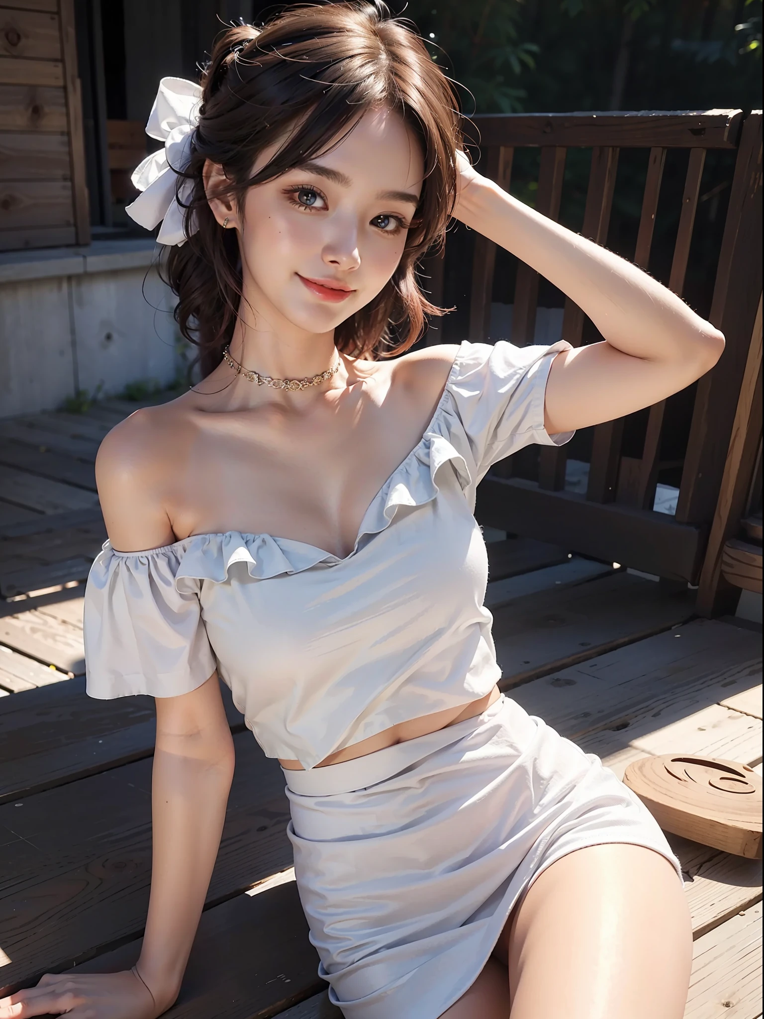 1girl, offshoulder, smile, cute, waist up
best quality, masterpiece, (photorealistic:1.4)