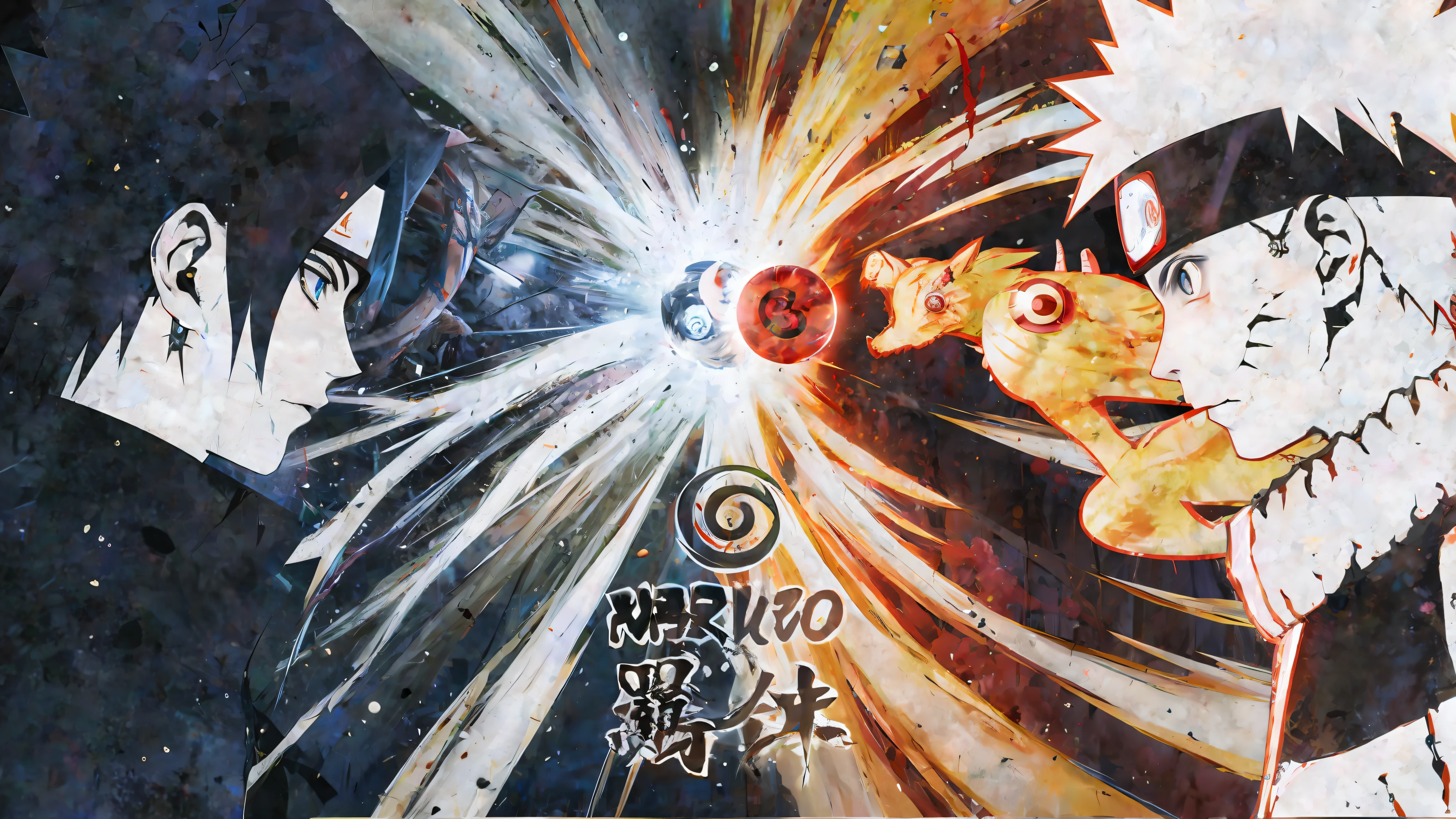 anime characters are in a group with a bright light, naruto artstyle, from naruto, naruto, 3d anime poster, anime poster, 4 k manga wallpaper, anime style 4 k, anime wallpaper 4 k, anime wallpaper 4k, fan art, 3840 x 2160, 3840x2160, anime epic artwork