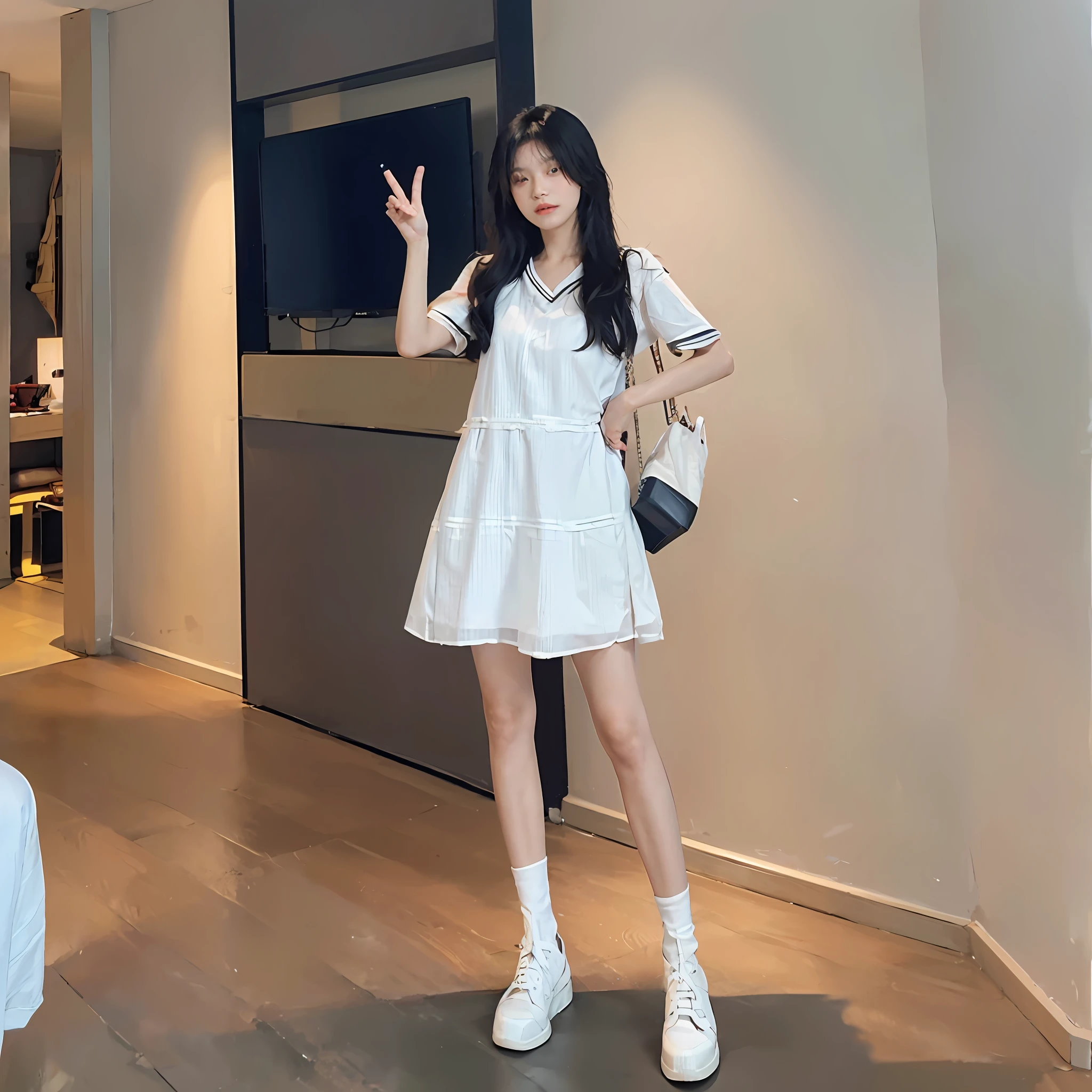 8K, Best Quality, Masterpiece, Ultra High Resolution, (Realism: 1.4), Original Photo, (Realistic Skin Texture: 1.3), (Film Grain: 1.3), (Selfie Angle), 1 Girl, Beautiful Eyes and Face Details, Masterpiece, Best Quality, Close-up, Upper Body, Looking at the Viewer