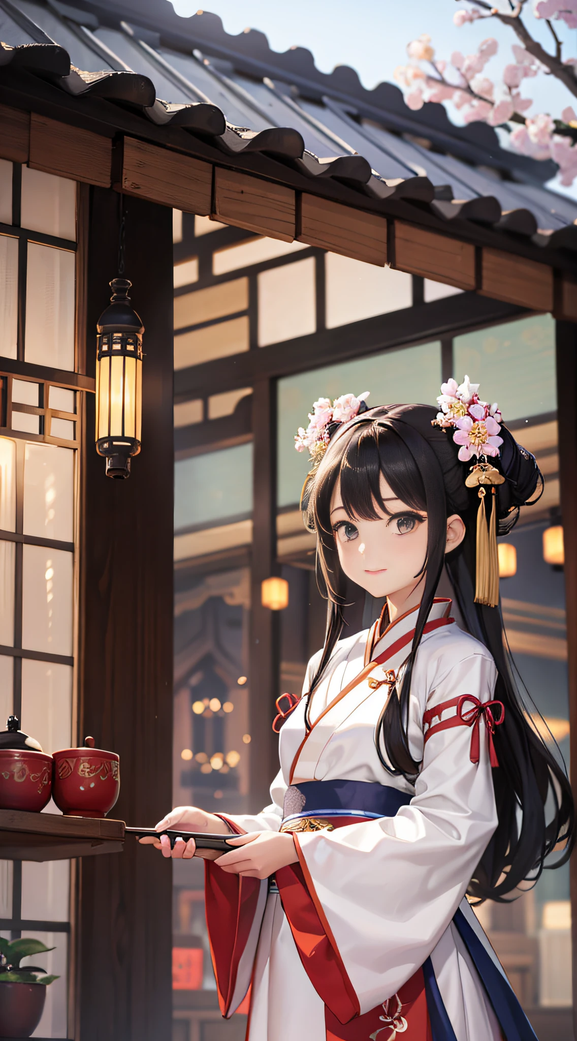 1girl, (hanfu), glowing, sidelighting, wallpaper,