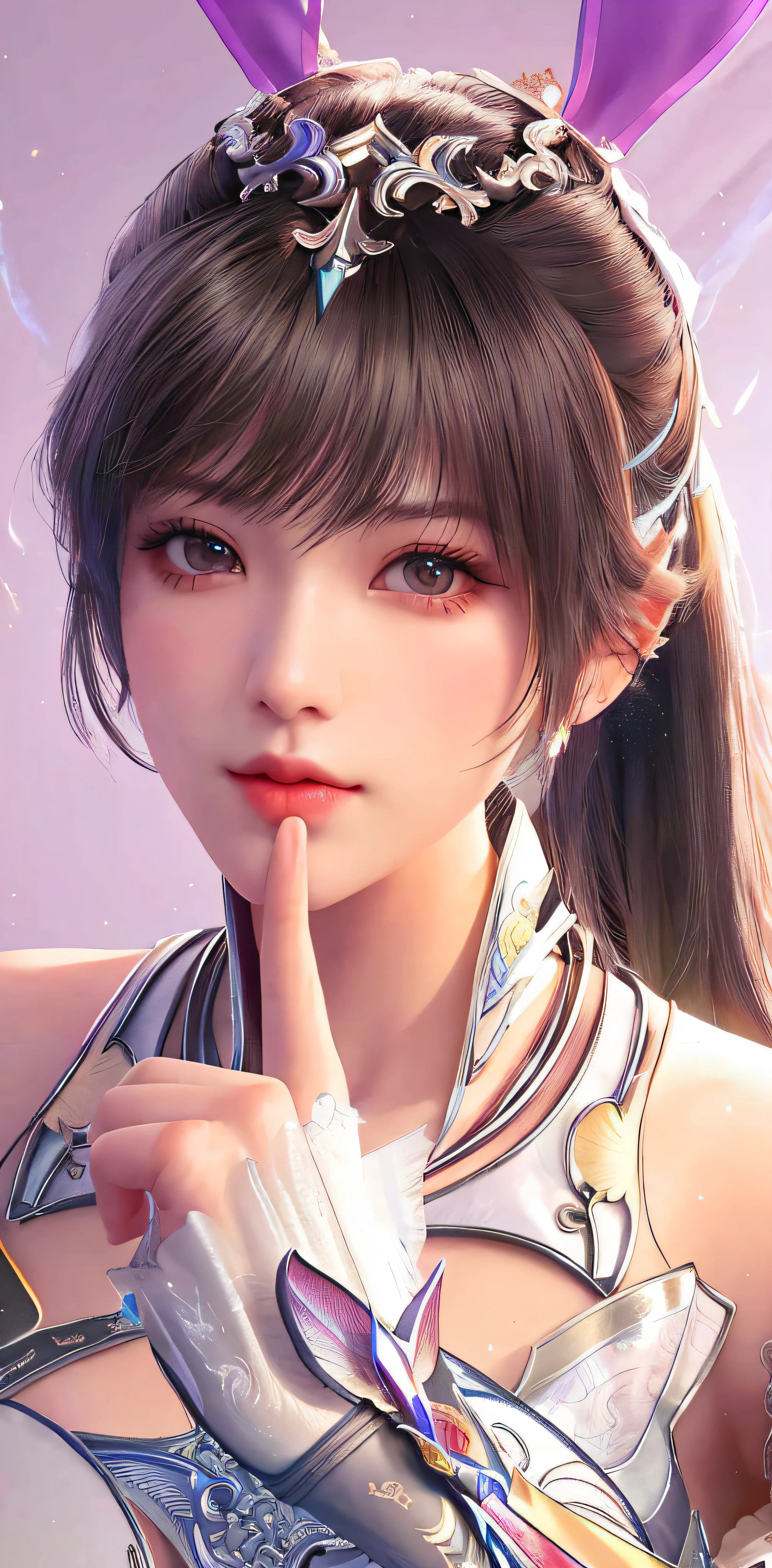 a close up of a woman with a finger on her lips, artgerm. high detail, like artgerm, ig model | artgerm, artgerm and ruan jia, artwork in the style of guweiz, guweiz, ruan jia and artgerm, smooth anime cg art, trending artgerm