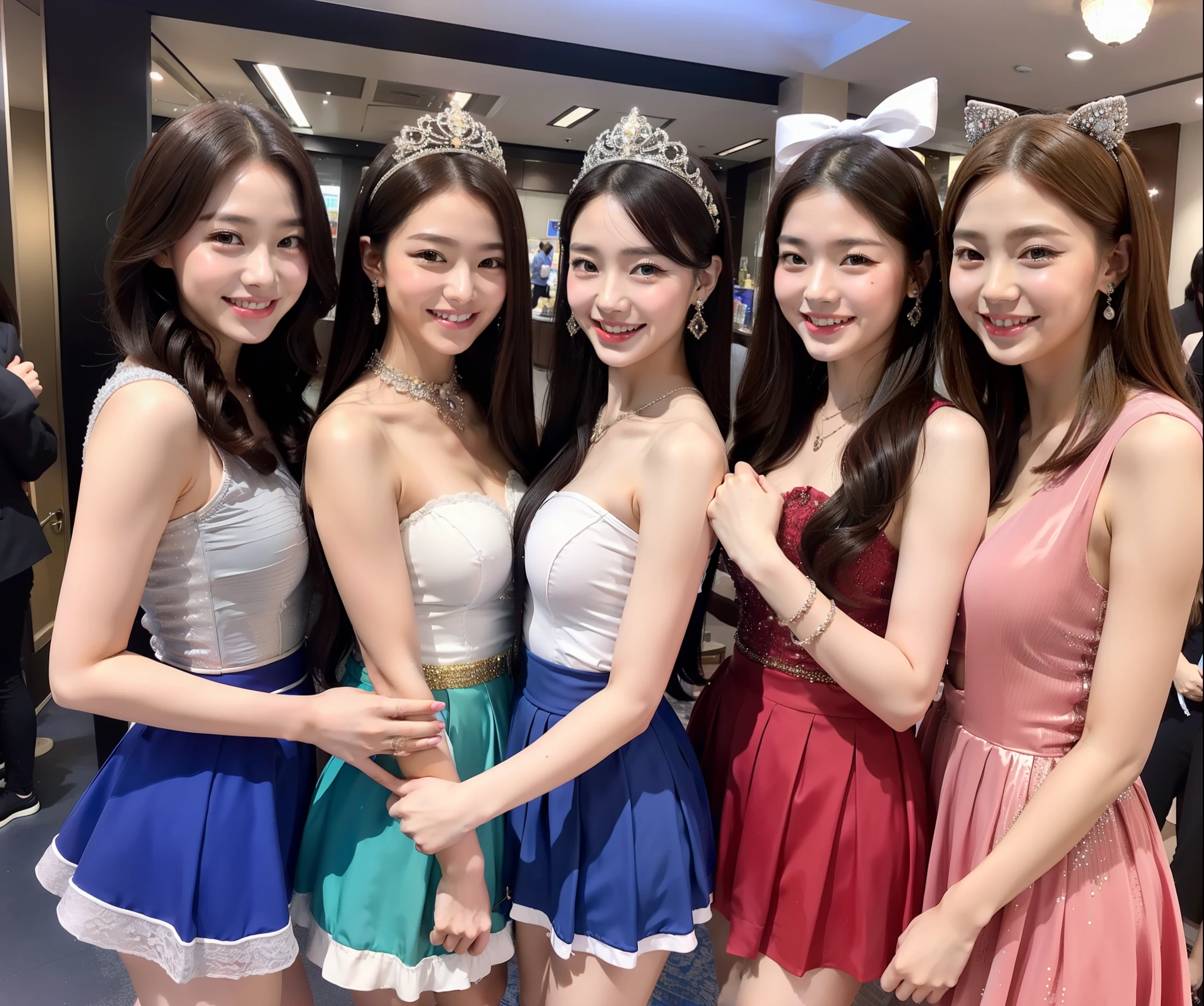 1 elegant girl, idol costume, 15 year old beautiful girl, smile, hotel