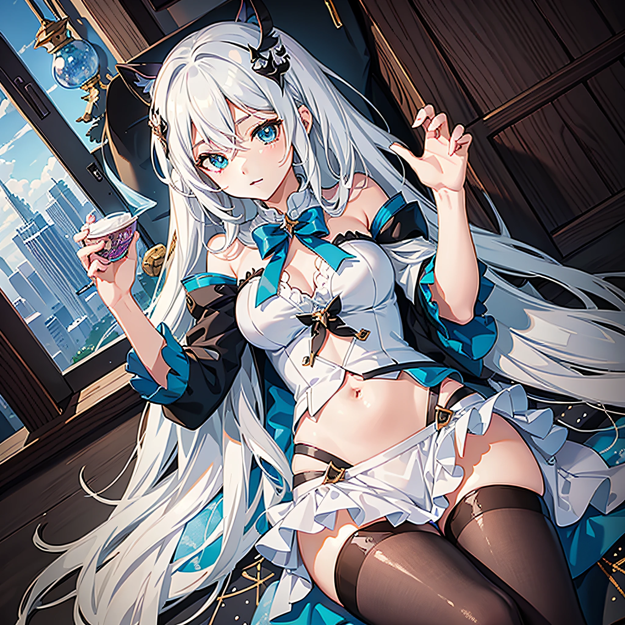 ((Top Quality, 8K,)) Anime Characters with Long White Hair and Blue Eyes, Anime Visuals of Young Women, Today's Featured Anime Stills, God of White Hair, Official Art, Cute Girl Anime Visuals, Popular Isekai Anime, Tsuaii, Marisa Drizzle, Anime Movie, TV Anime Still Isekai, Hestia, Albedo of Anime Overlord Transparency 