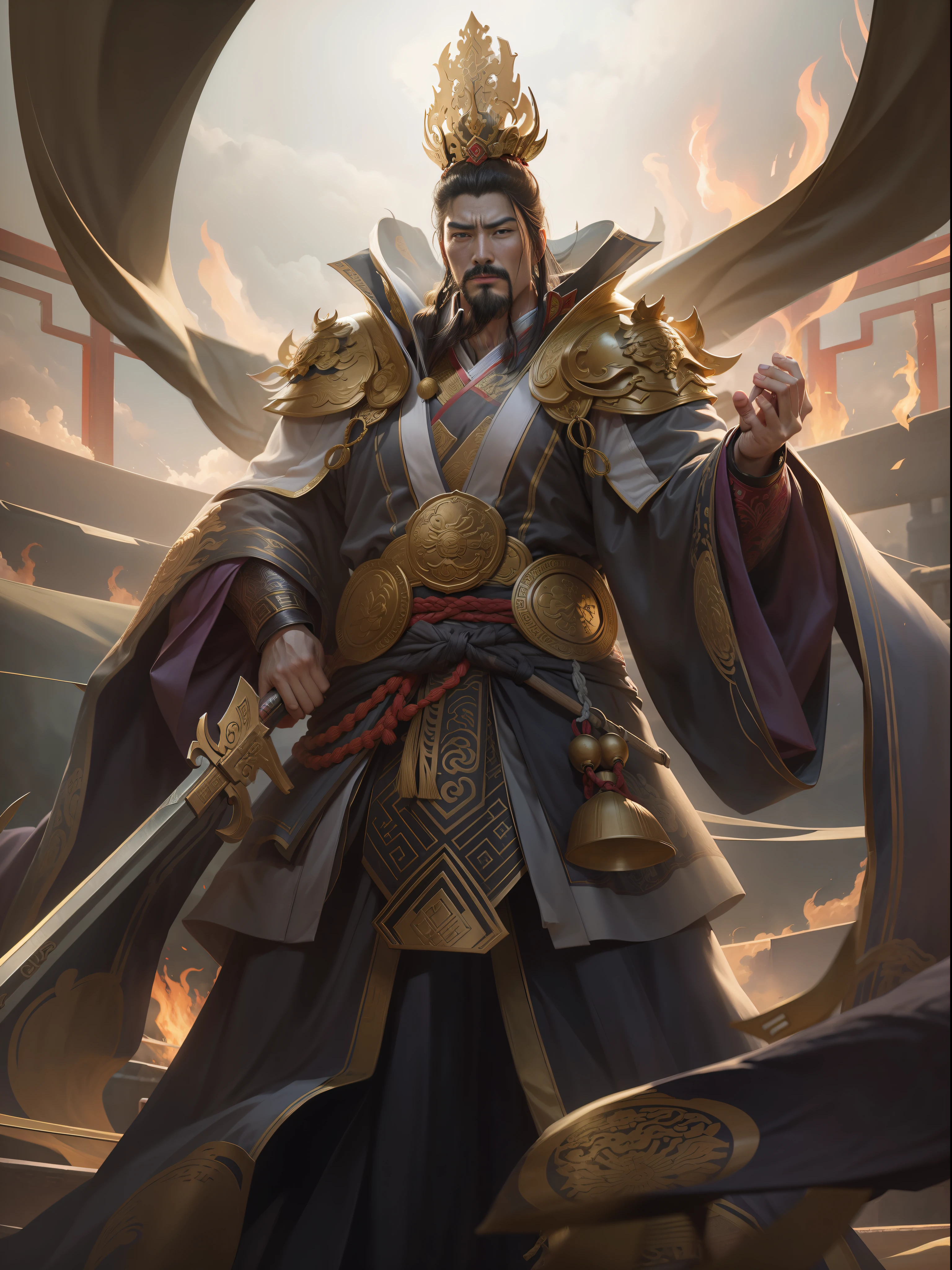The image of Cao Cao in the Romance of the Three Kingdoms, a masterpiece, the highest resolution, the best quality --auto --s2