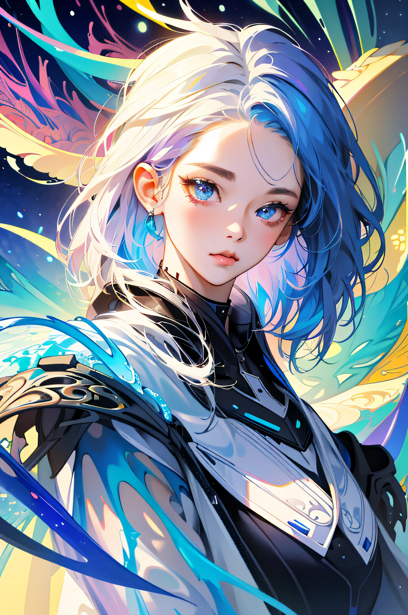 absurdres, highres, ultra detailed, 1girl, solo, extremely detailed eyes, (official art, beautiful and aesthetic:1.2), (1girl), extreme detailed,(fractal art:1.3),colorful,highest detailed