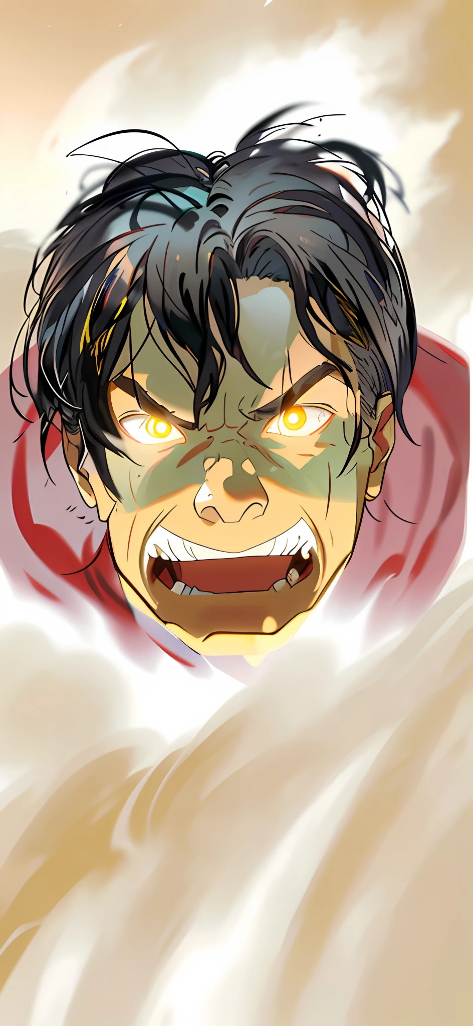 (Warm light: 1.2), Dry yellow meadow, Asian male farmer, angry expression, Yan Yi, close-up, bun face, looking at the sky, sparse stubble, overhead looking down, messy black hair, inappropriate size of clothes, torn red cotton jacket, torn green cotton pants, Chinese ink painting style, intricate details, volumetric lighting BREAK (masterpiece: 1.2), (best image quality), 4k, super detailed, (dynamic composition: 1.4), rich details and colors, (iridescent colors: 1.2), (luminous, atmospheric lighting), dreamy, magic, (solo: 1.2)