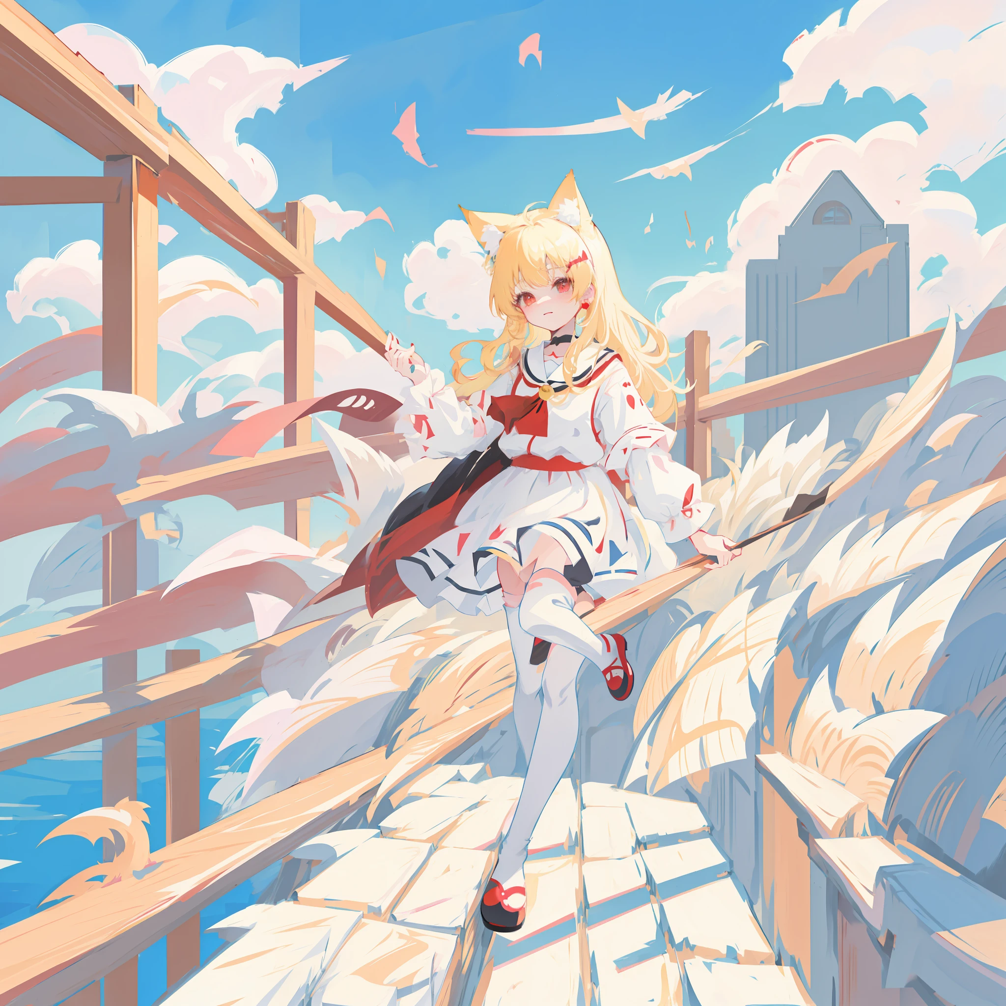 anime girl with long blonde hair and red eyes wearing a white blouse, very beautiful anime cat girl, cute anime catgirl, anime girl with cat ears, anime cat girl in a maid costume, anime catgirl, beautiful anime catgirl, white cat girl, nekomimi, cat girl, anime cat, anime moe artstyle, attractive cat girl, ecchi anime style