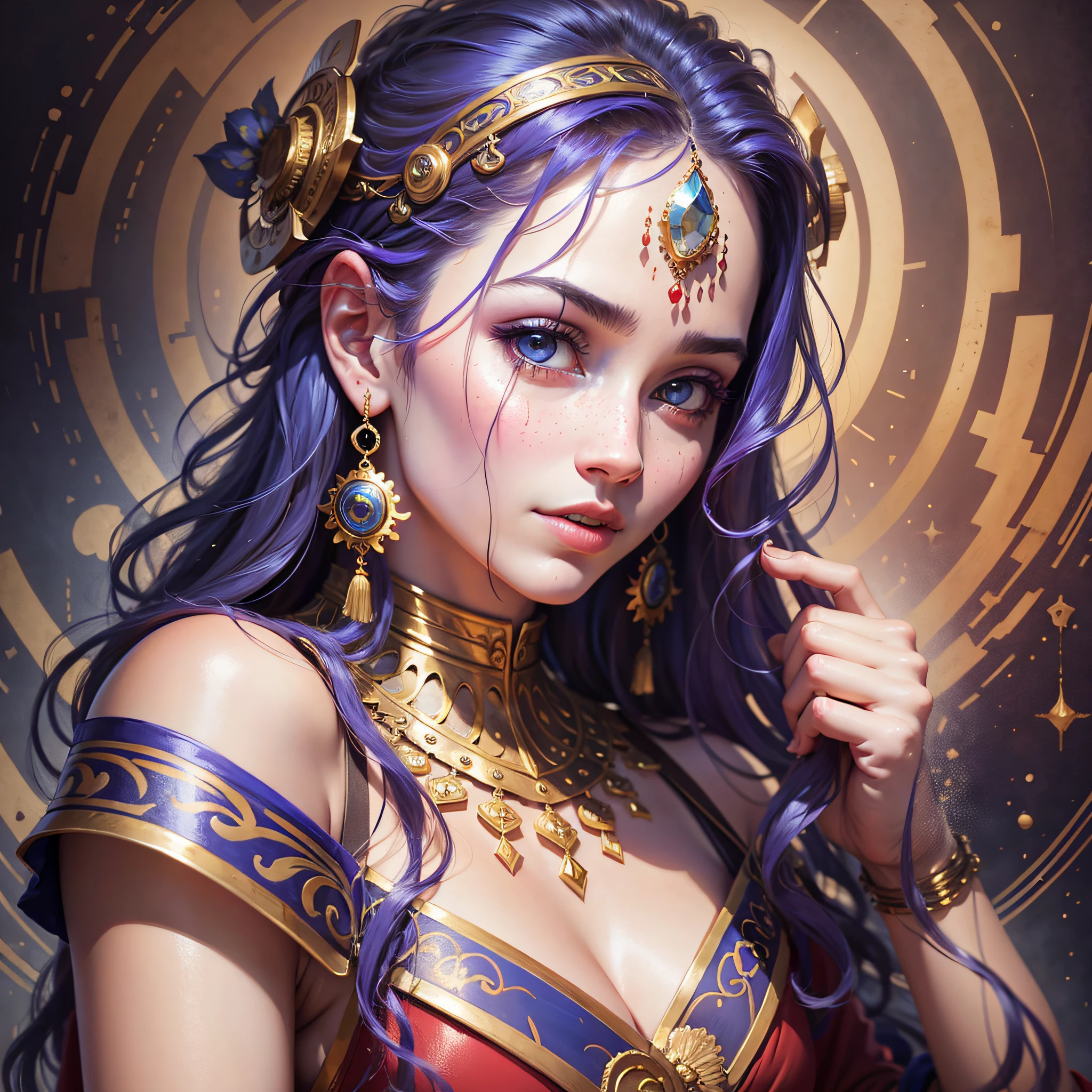Genie,masterpiece, realistic photography, colorful background, detailed portrait, intricate details, rich colors, realistic style, --auto --s2