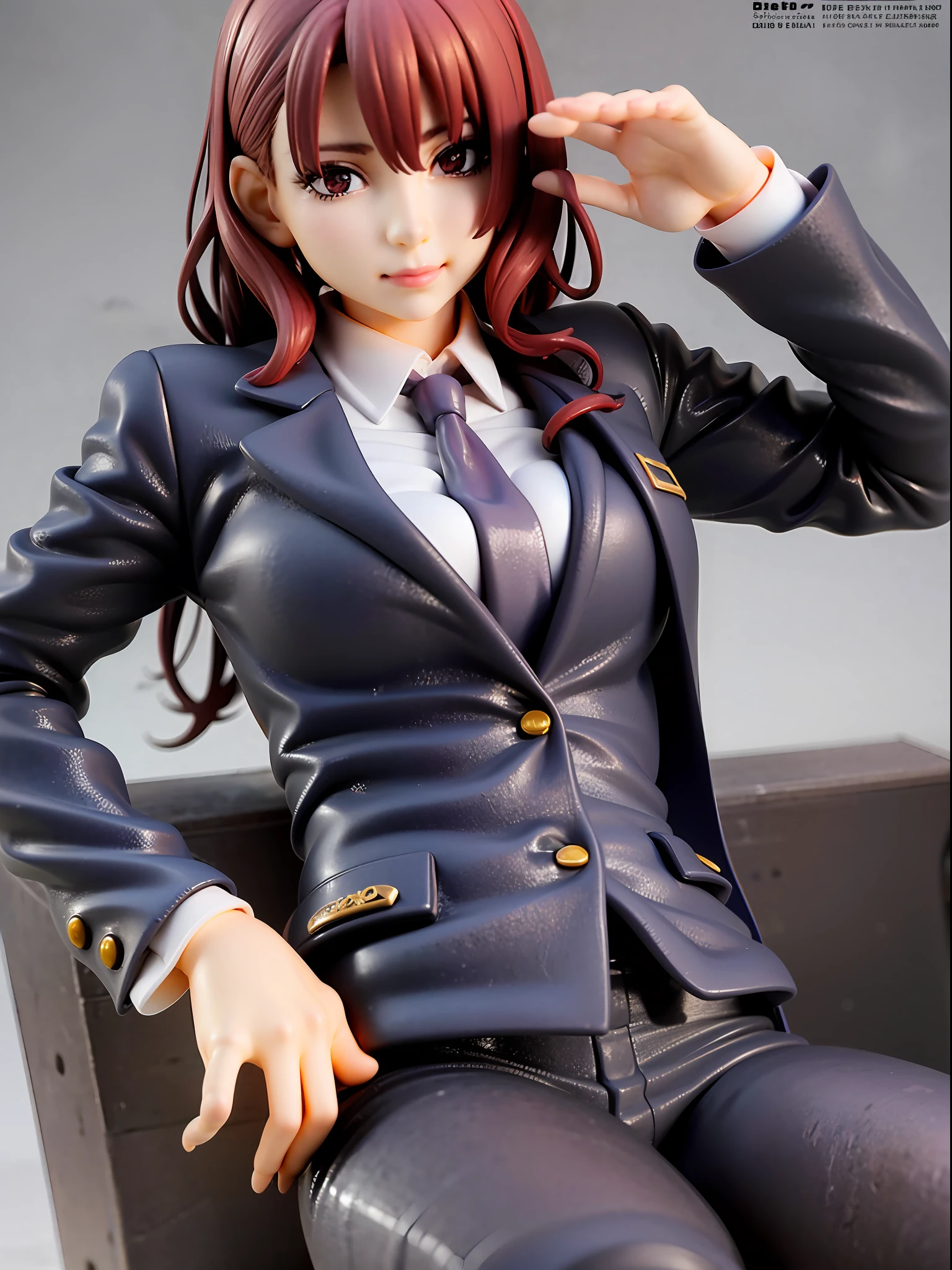 absurdres, highres, ultra detailed, (ung beautiful girl, solo:1.1), (fashion magazine cover:1.3),business attire, suits, dress shirts, ties, formal shoes, tailored pants, blazers