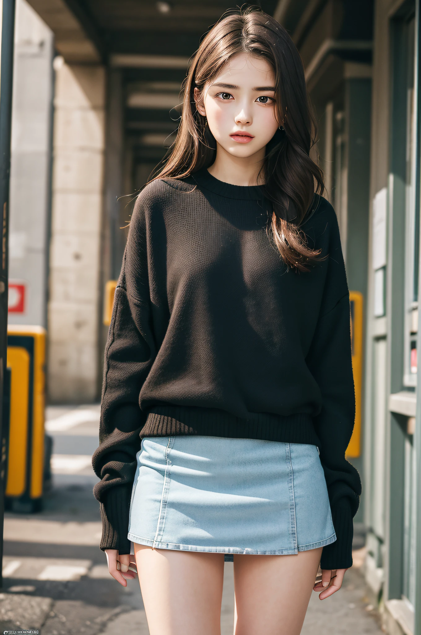 Top quality, masterpiece, ultra high resolution, (photorealistic: 1.4), raw photo, 1 girl, , mini skirt
