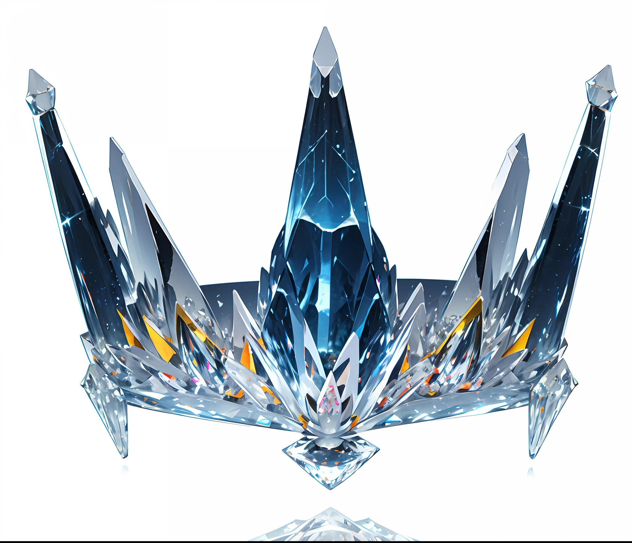 8k, (crown close-up), positive perspective!! , with a diamond crown on a white background, diamond wings!! ,(((((White Crown)))),(White Crystal)))),((Left and Right Symmetrical Crown)),(Slender Crown)))),(Smooth Lines)))),Gorgeous, ((Colorful)), Complex Diamonds, Ultra Realistic Fantasy Crown, Crystal Crown, White Laser Crown, Crystal Corolla, Floating Crown, (Ray Tracing), ((Clean Background)), Crown, Flower Corolla, Crown, Giant Diamond Crown, Diamond Headgear, Amazing Flower Corolla, Diamond Crown --auto --s2