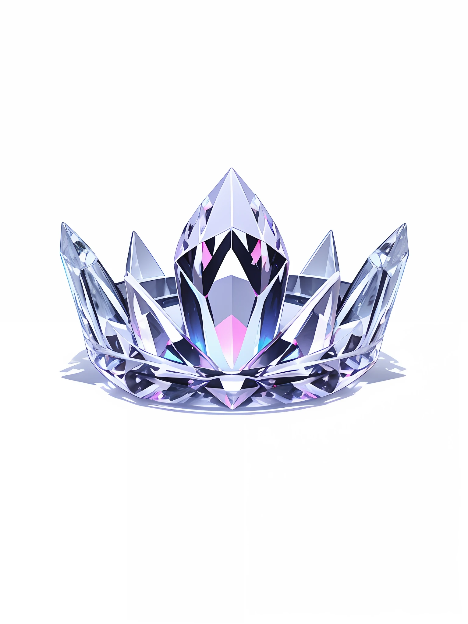 8k, (crown close-up), positive perspective!! , with a diamond crown on a white background, diamond wings!! , ((Symmetrical Crown on the left and right)), gorgeous, colorful, complex diamonds, ultra realistic fantasy crown, crystal crown, white laser crown, crystal corolla, floating crown, (ray tracing), ((clean background)), crown, giant diamond crown, diamond tiara, amazing flower crown, diamond crown --auto --s2