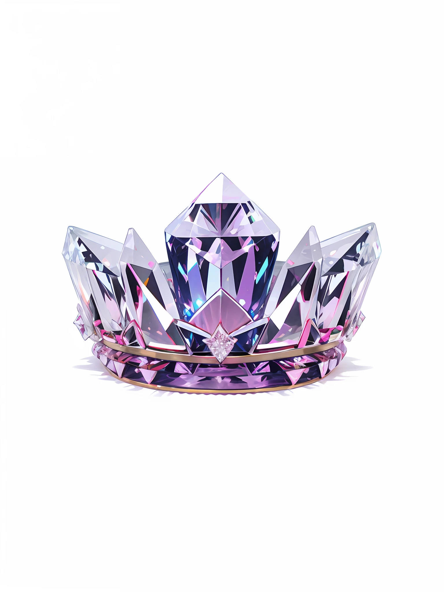 8k, (crown close-up), positive perspective!! , with a diamond crown on a white background, diamond wings!! , ((Symmetrical Crown on the left and right)), gorgeous, colorful, complex diamonds, ultra realistic fantasy crown, crystal crown, white laser crown, crystal corolla, floating crown, (ray tracing), ((clean background)), crown, giant diamond crown, diamond tiara, amazing flower crown, diamond crown --auto --s2