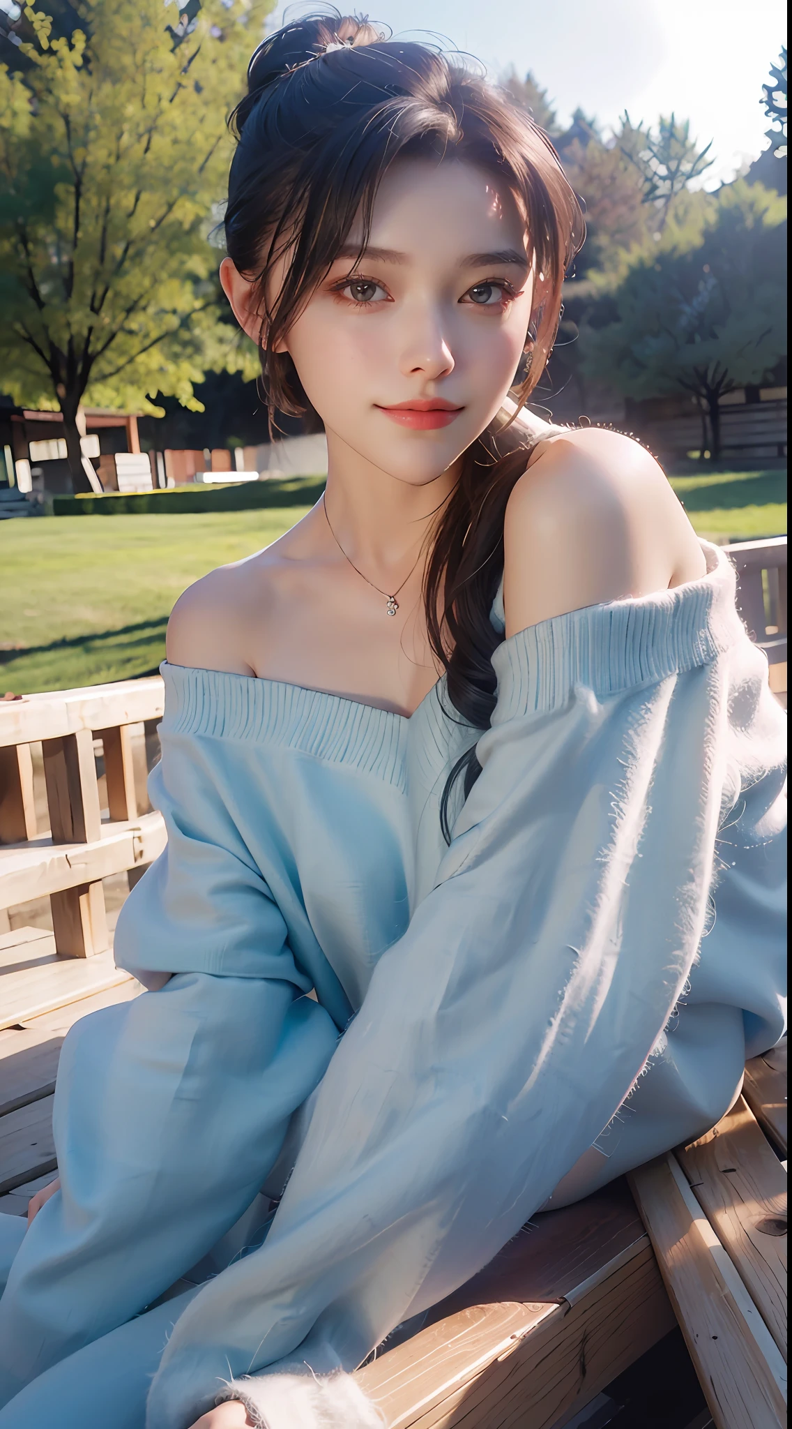 Best quality, masterpiece, ultra high res, (photorealistic:1.4), raw photo, 1girl, off shoulder, cinematic lighting