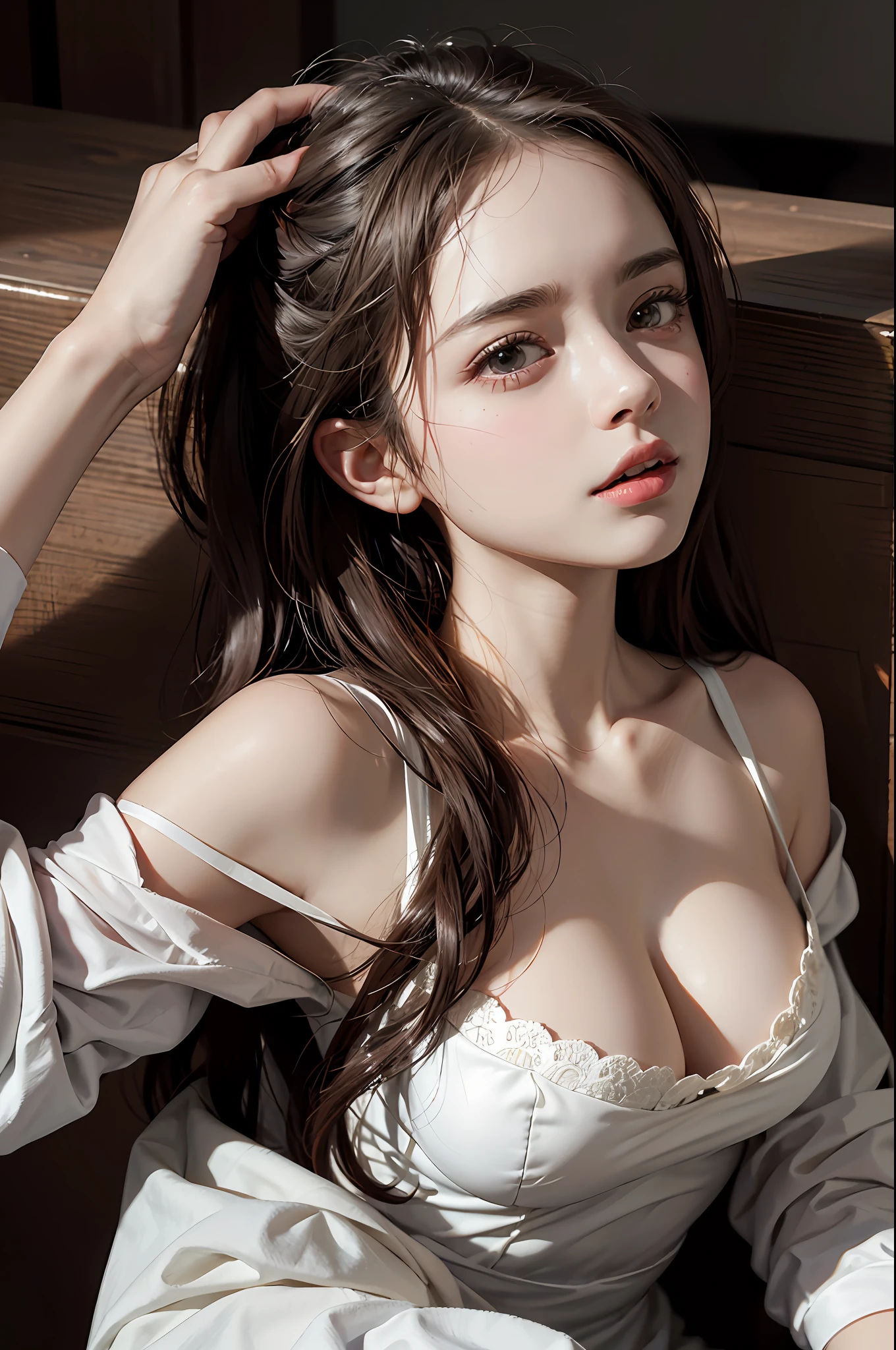 The man who takes her, (SFW) Safe to work, Reluvy5213, neatly out of the head, covering the chest, SFW, [32K HD]^10, very detailed. 4k, she's lying on her back, surreal girl, best scene