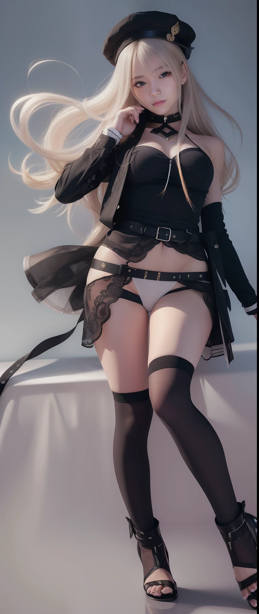 On the white sheets of the bed, (Ultra realistic), (Illustration), (Increased resolution), (8K), (Very detailed), (Best illustration), (Beautifully detailed eyes), (Best quality), (Ultra detail), (Masterpiece), (Wallpaper), (Detailed face), Solo, One Japan schoolgirl (Ultra realistic, best quality), Watching viewer, Fine details, Detailed face, Dark, Deep shadows, Unobtrusive, pureerosfaceace_v1, smile, bust, transparent undergarment, camel toe, long legs, slender waist, buttocks, ultra thin makeup, ultra thin clothing, Japan perfect face with legs apart(ultra detail)