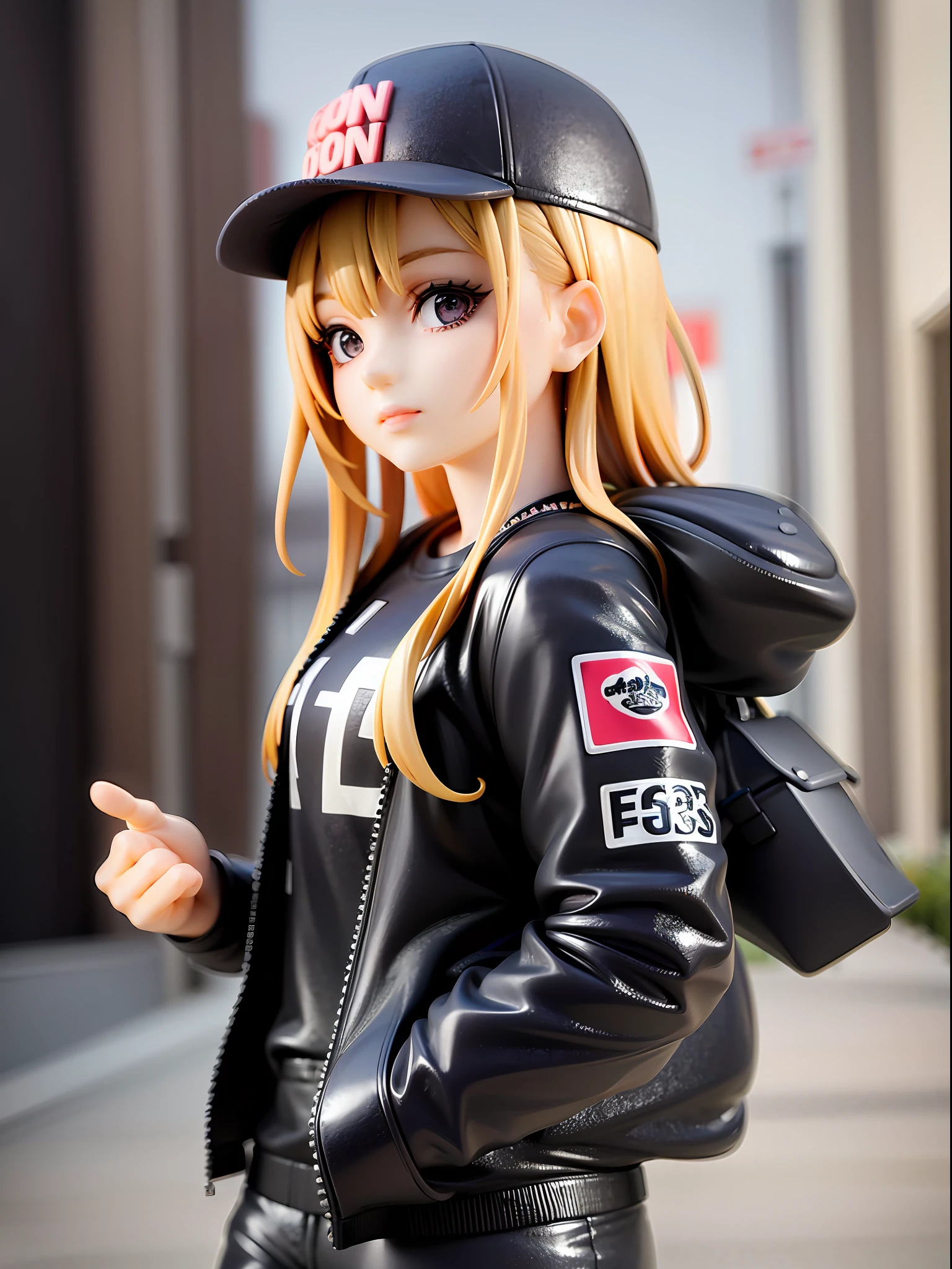 absurdres, highres, ultra detailed, (1 young beautiful girl, solo:1.1),streetwear, graphic tees, cargo pants, bomber jackets, high-top sneakers, snapback hats, bold patterns,