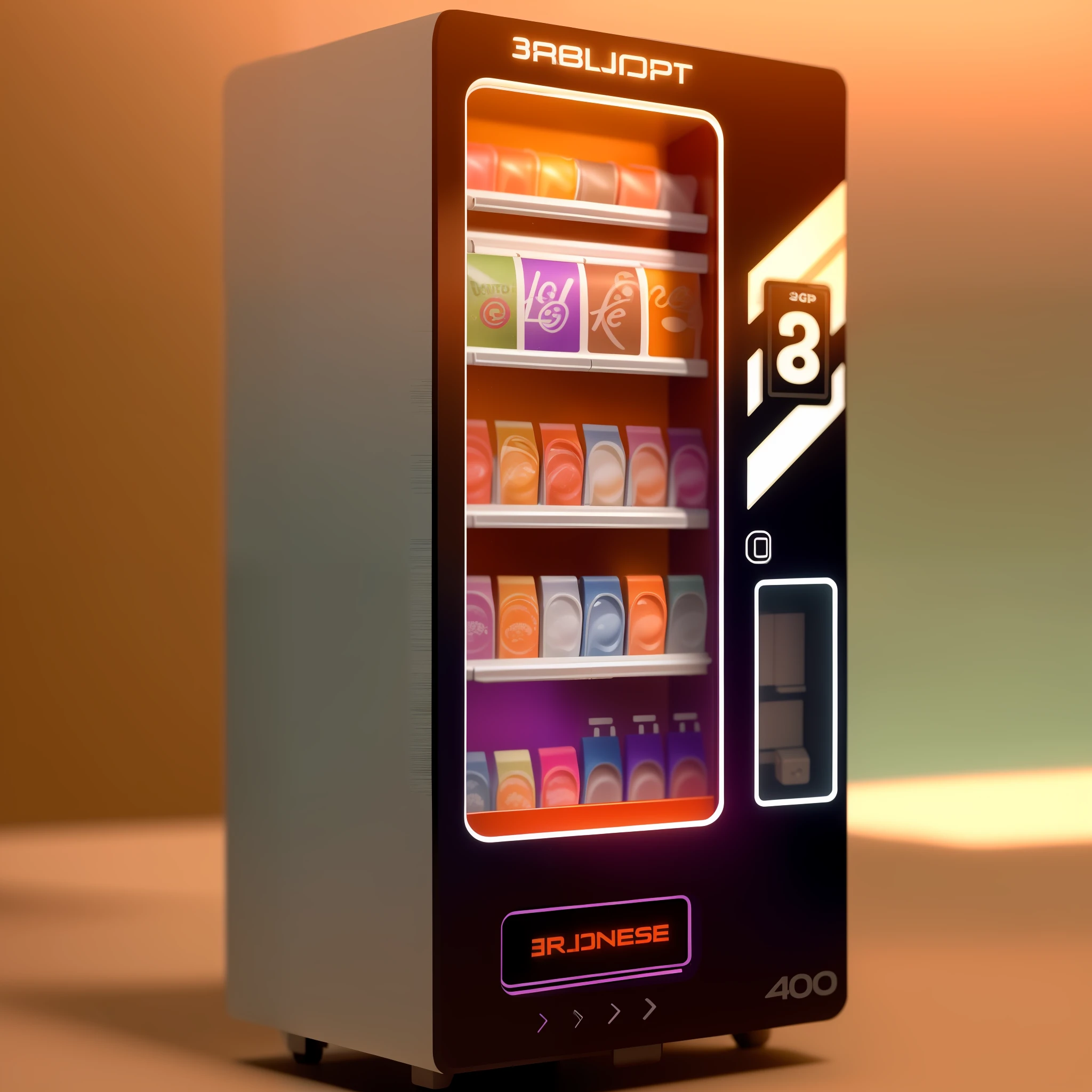 With adult products and sexual expression, ambiguous atmosphere lighting, close-up of two couples kissing crooked together, 3D product rendering, machine, high-quality product image display, vending machine, vending machine, sci-fi vending machine, 4 8 0 p, 480p, high quality product, machine, high quality product image", future, high quality, 3D product, f 2.0, large size, adult products, and mixing concept, product rendering, style style with orange eyeshadow on the body, There are reasonable ambiguous and sexual elements on the fuselage, the overall purple and black are predominant, and the color distribution can be 50% each