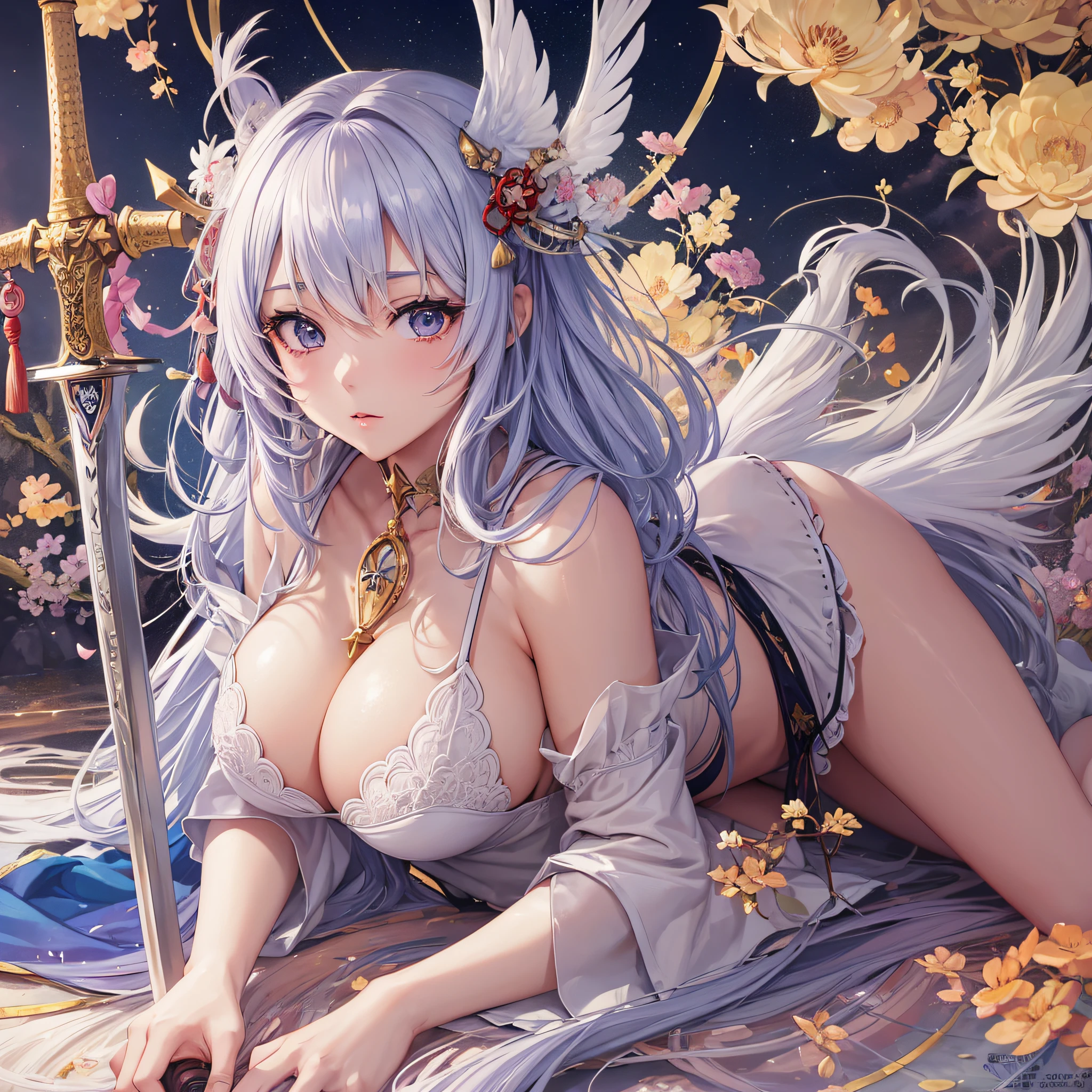 Top quality. ((Japan anime style)) Angelic girl. Feathered. A world of swords and sorcery. . . Protruding . --auto --s2