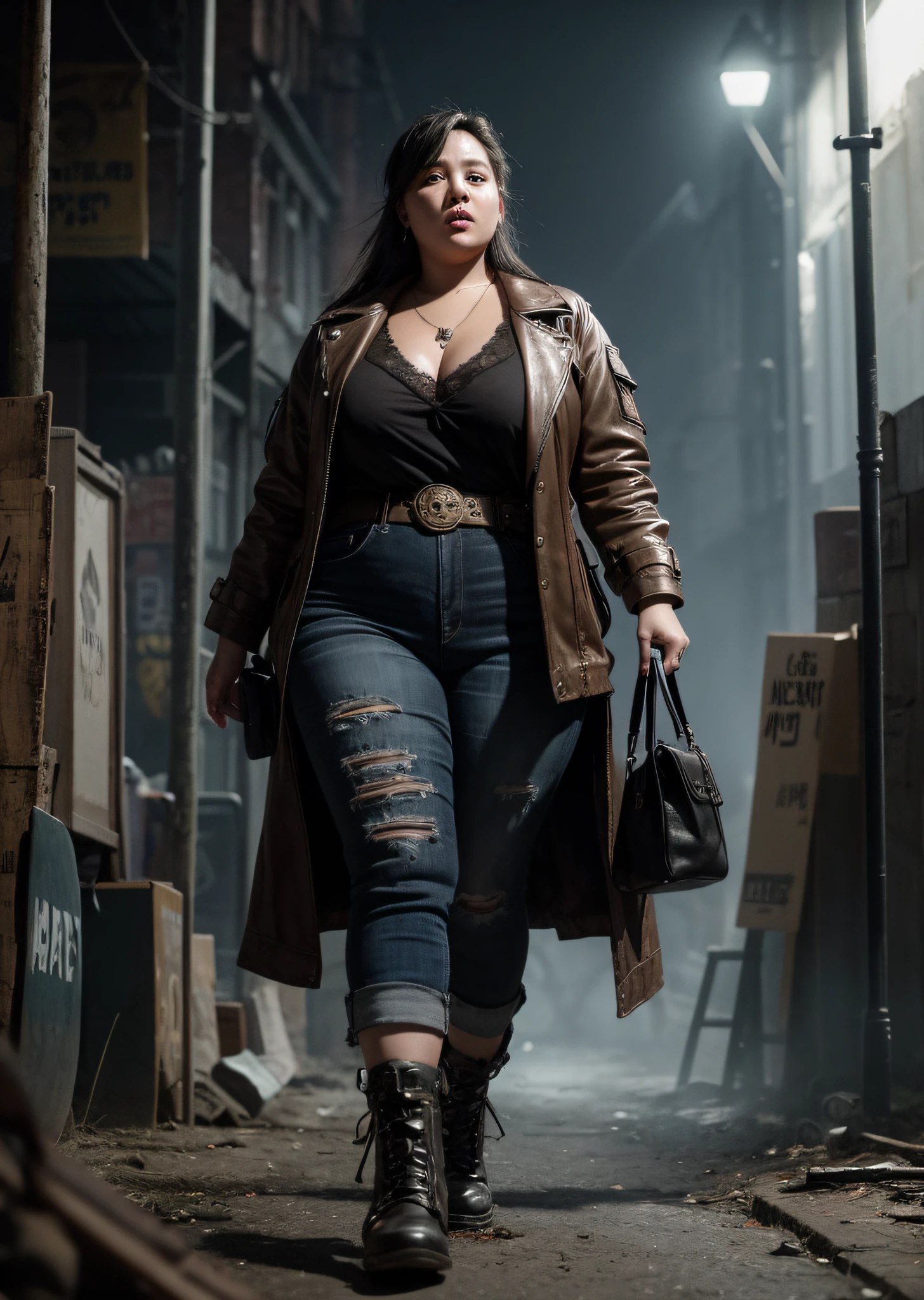 Fat ugly people, city ruins, clothes made of rags, zombies everywhere, steampunk, vicious expressions, full body portraits, shoes, walking on dirty muddy market streets, masterpieces, highest quality, high quality, highly detailed CG unit 8k wallpaper, award winning photos, bokeh, depth of field, HDR, floodlight, chromatic aberration, realistic, very detailed, art station trend, CGsociety trend, complex, high detail, dramatic, midway art, volumetric lighting