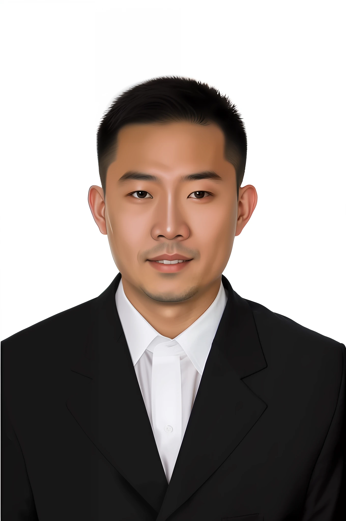 Chinese man in suit and white shirt, looking at the camera